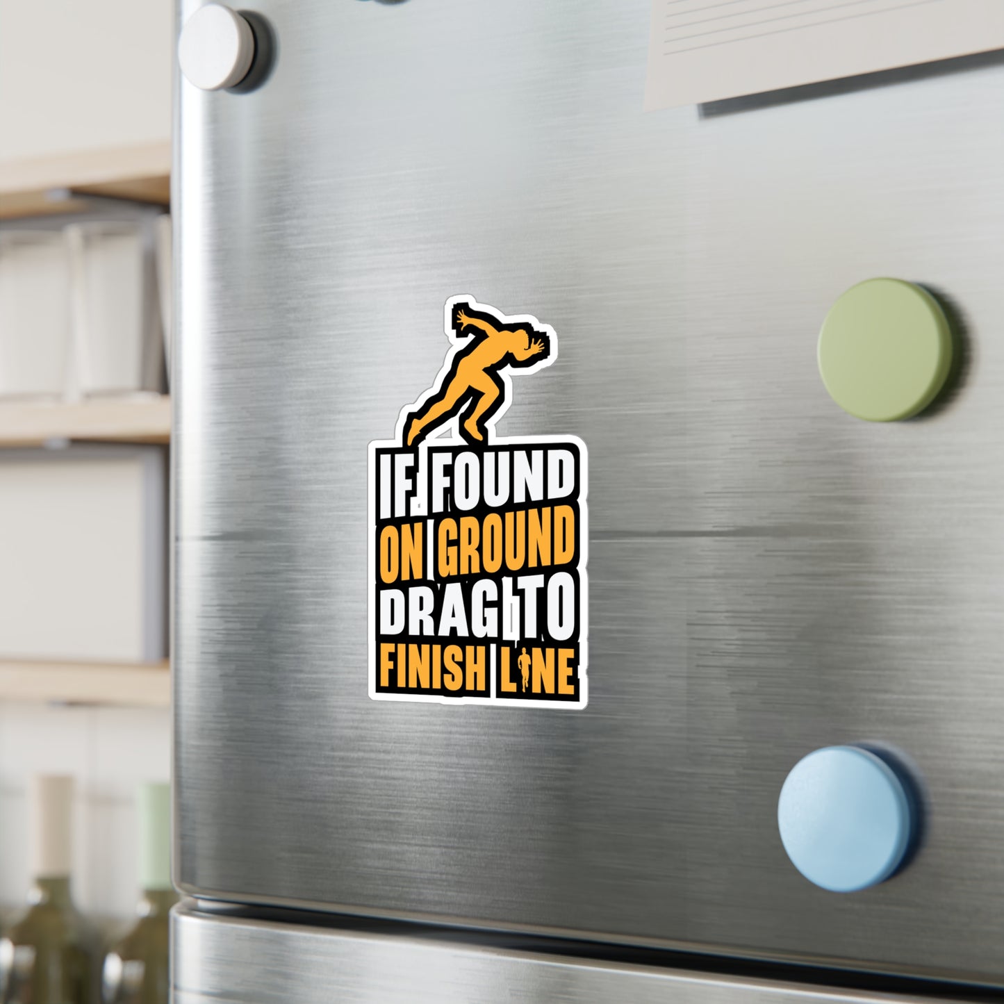If Found On Ground Drag To Finish Line - Marathon Sticker for Laptop Sticker. Water Bottle Sticker, Vinyl Running Decal - Marathon Gift
