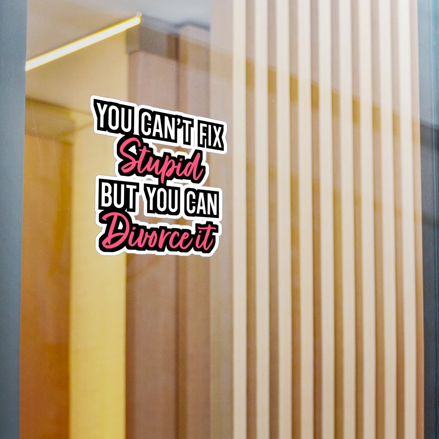 You Cant Fix Stupid But You can Divorce It | Divorce Sticker | Separation Decals | Alimony Car Sticker | Divorce Gift | Separation Gift