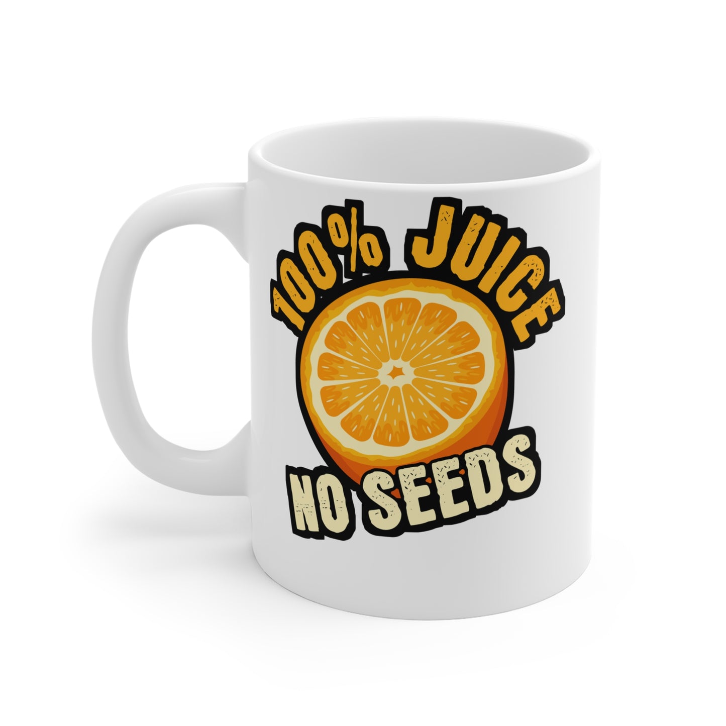 100% Juice No Seeds - Vasectomy Mug for Coffee 11oz. Vasectomy Cup, White ceramic, Childproofing Mug, Parenthood Tea Cup - Vasectomy Gift