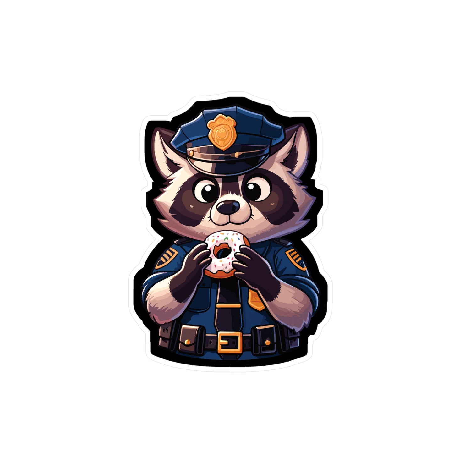 Police Raccoon - Police Sticker for Car Window Wall Laptop Sticker. Water Bottle Sticker, Vinyl Donut Decal, Resist Sticker - Police Gift