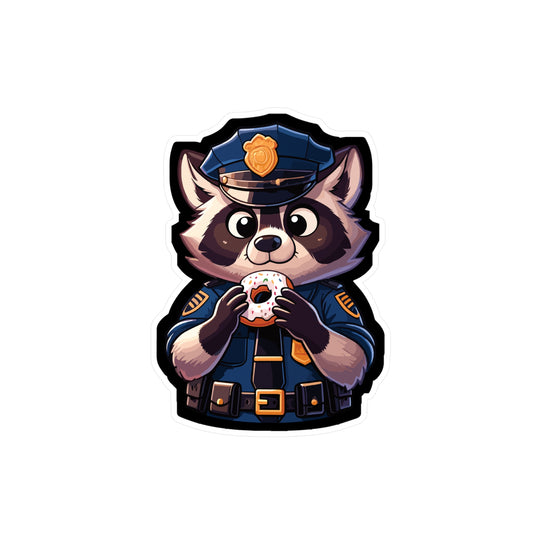 Police Raccoon - Police Sticker for Car Window Wall Laptop Sticker. Water Bottle Sticker, Vinyl Donut Decal, Resist Sticker - Police Gift