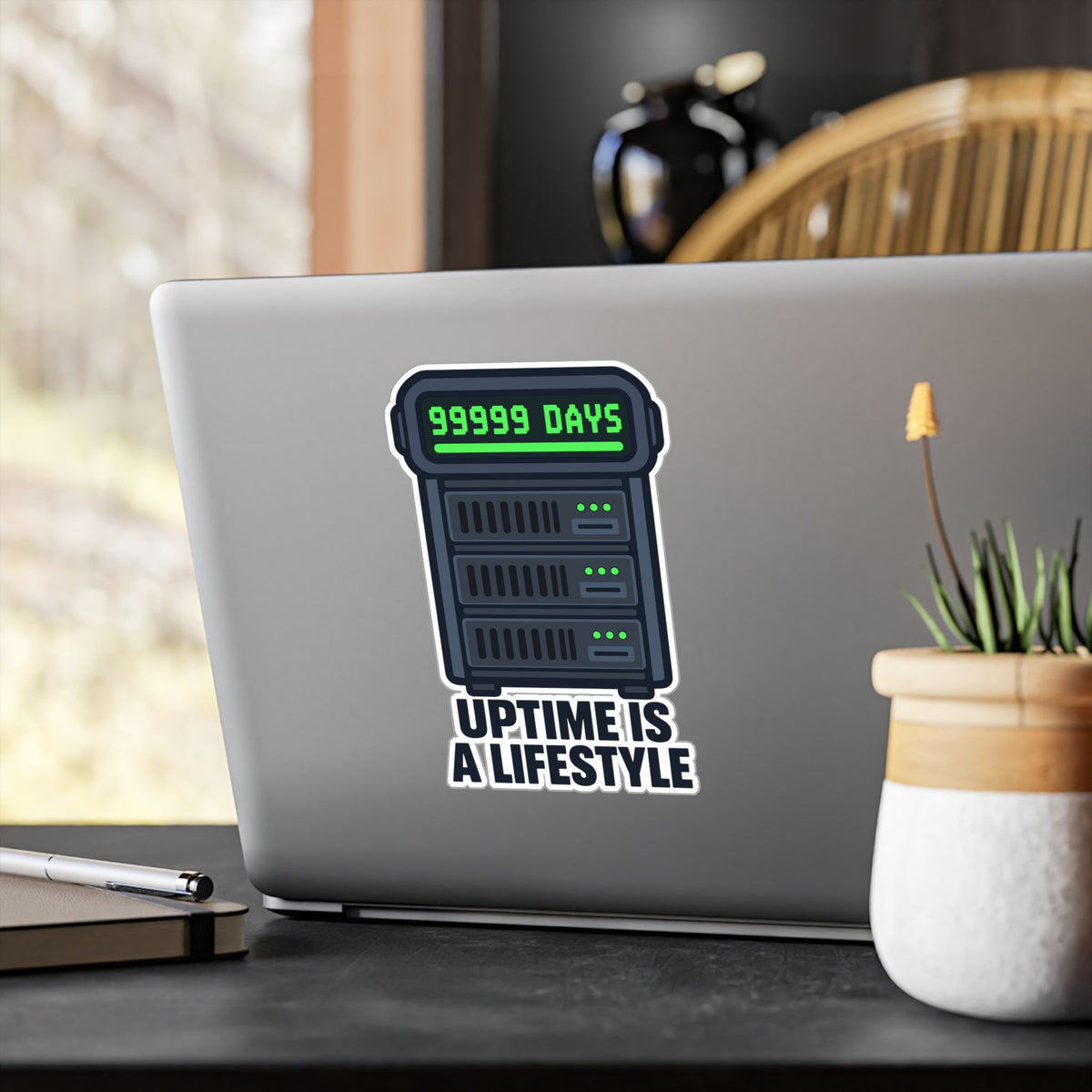 Server Sticker – Uptime Is A Lifestyle Design, Decals for Server Rack, Laptop or Fitness Tracker