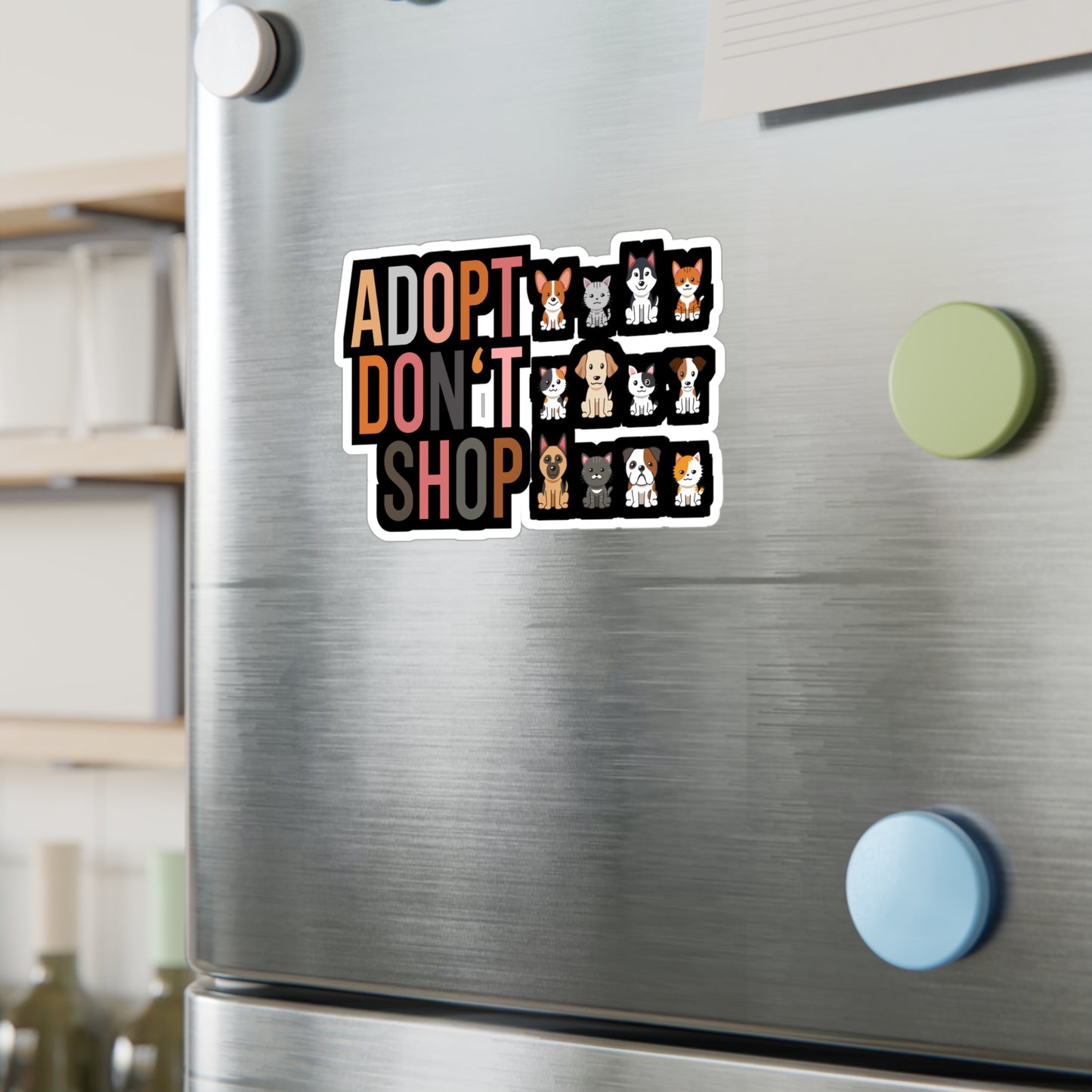 Adopt don‘t Shop - Animal-rescue Sticker for Wall, Laptop, Window, Truck, Car Animal-rescue Gift Vinyl Foster Decal Sticker