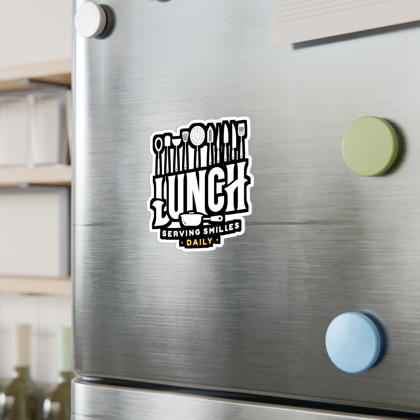 Lunch Serving smiles daily - Lunch lady Sticker for Laptop Sticker. Water Bottle Sticker, Vinyl Lunch Decal - Lunch lady Gift