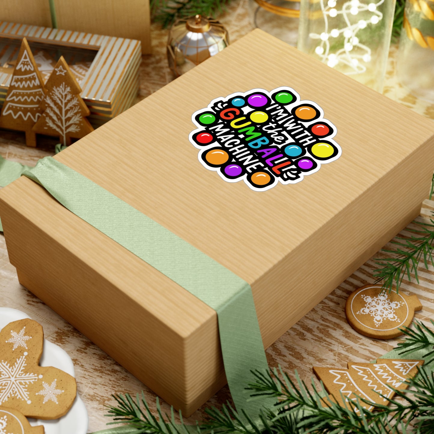 I'm With The Gumball Machine | Pinball Sticker | Retro Decals | Vintage Laptop Sticker | Pinball Gift | Retro Gift