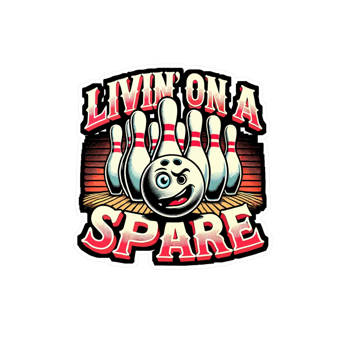 Livin on a Spare - Bowling Sticker for Laptop Sticker. Water Bottle Sticker, Vinyl Spare bowling Decal - Bowling Gift