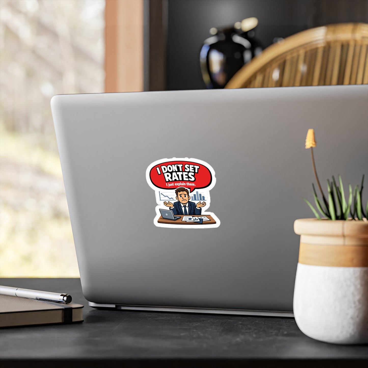 Insurance Agent Sticker I Don’t Set Rates Funny Policy Premium Liability Vinyl Waterproof decals for Laptop Water Bottle