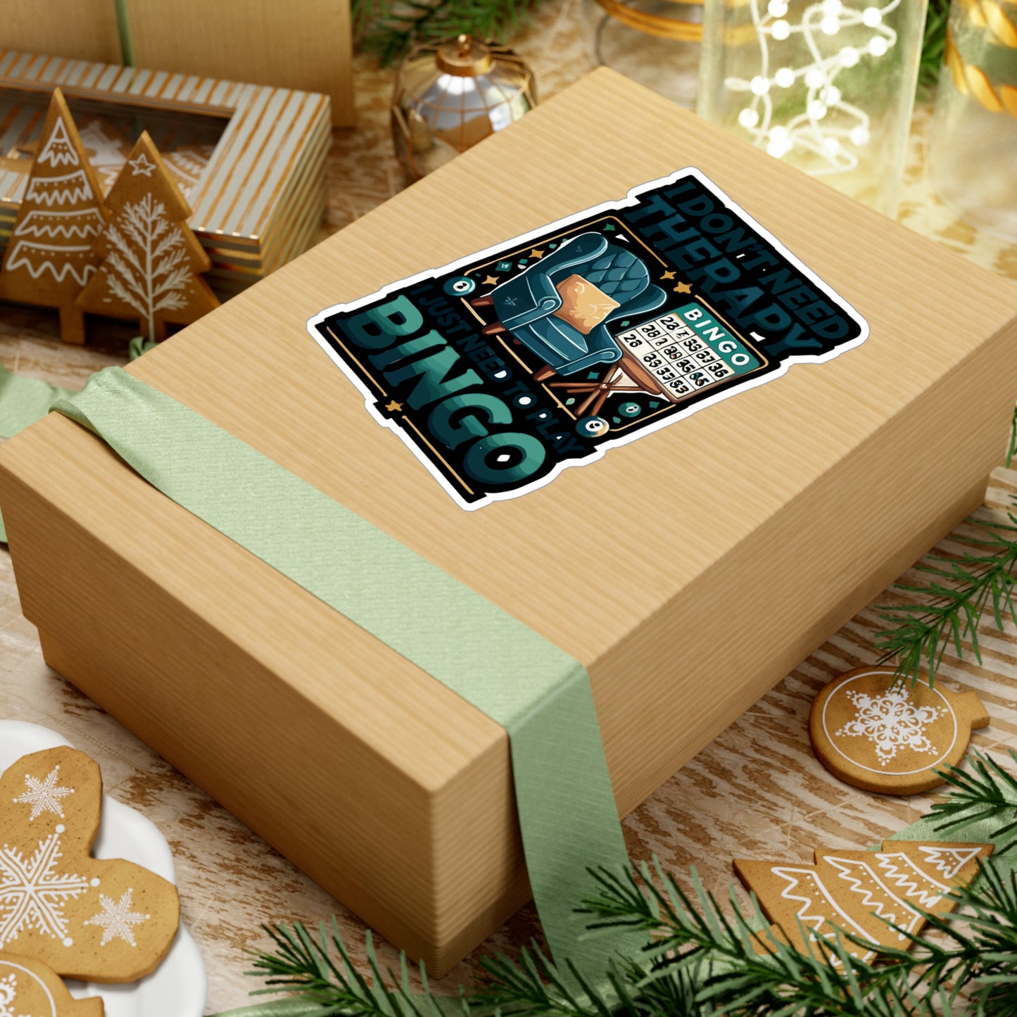 I Don't Need Therapy I Just Need To Play Bingo - Bingo Sticker for Laptop Sticker. Water Bottle Sticker, Vinyl Caller Decal - Bingo Gift