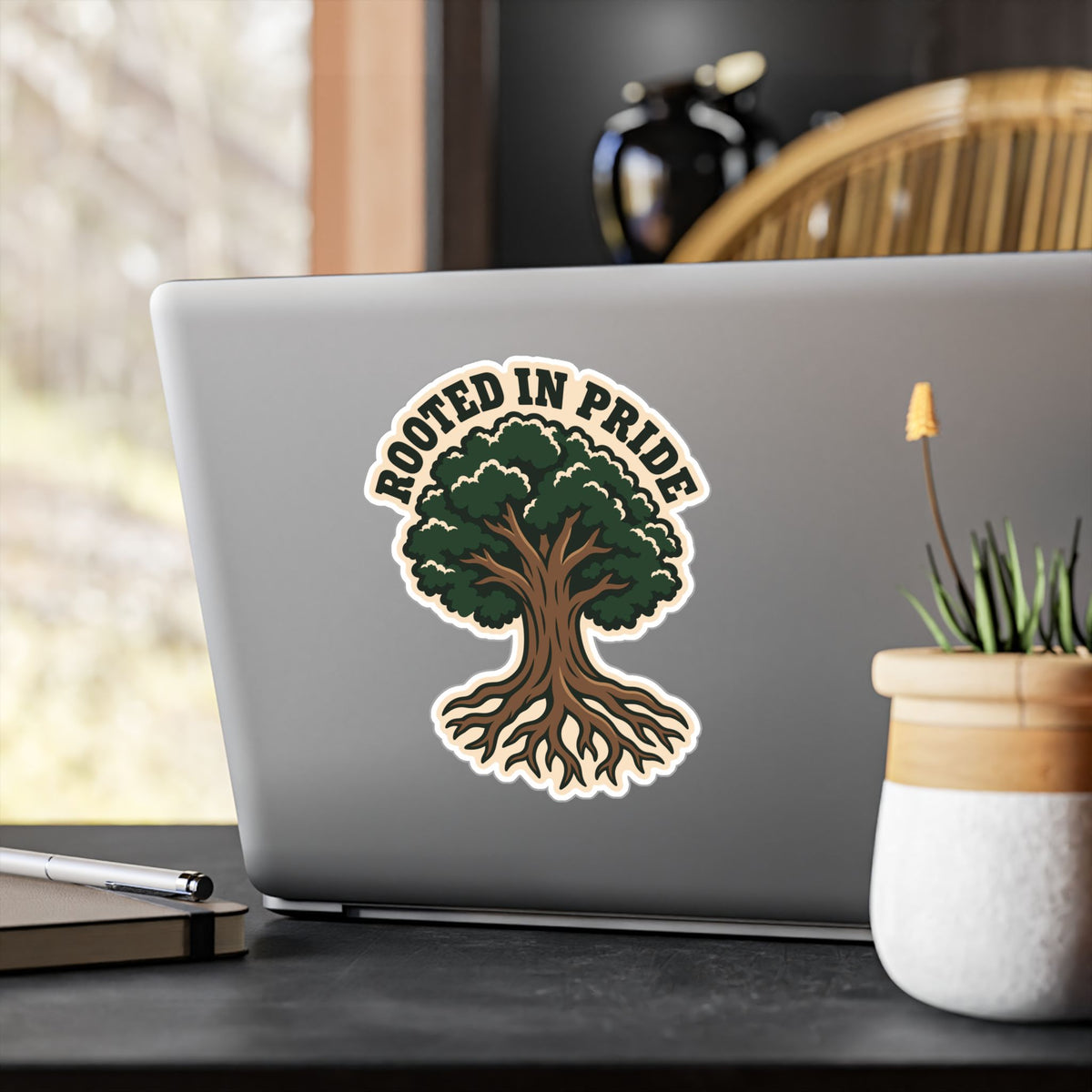 Tree Sticker - Rooted in Pride Design, Tree Worker and Branch Manager Decals for Laptop or Water Bottle