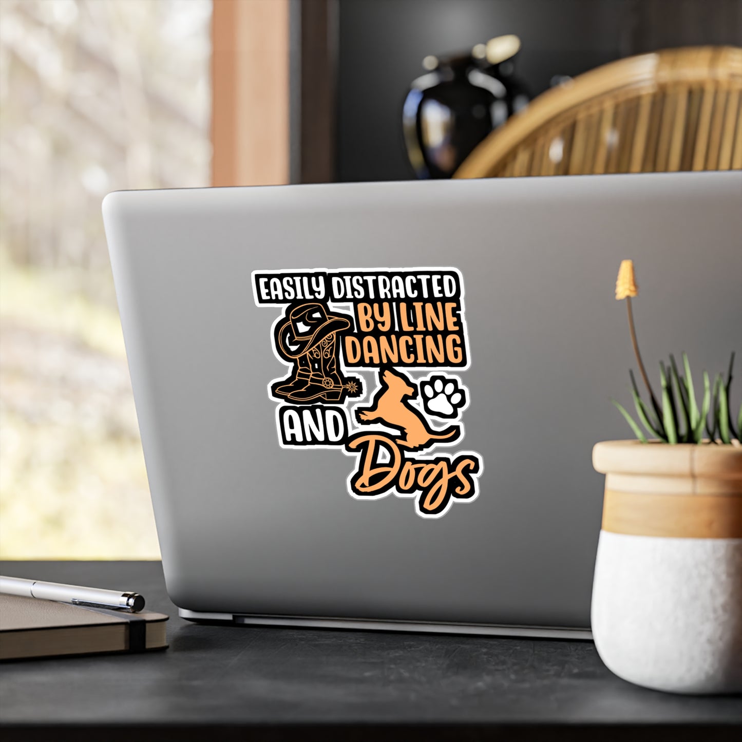 Easily Distracted By Line Dancing and Dogs | Line dance Sticker | Dancer Decals | Line dance Gift