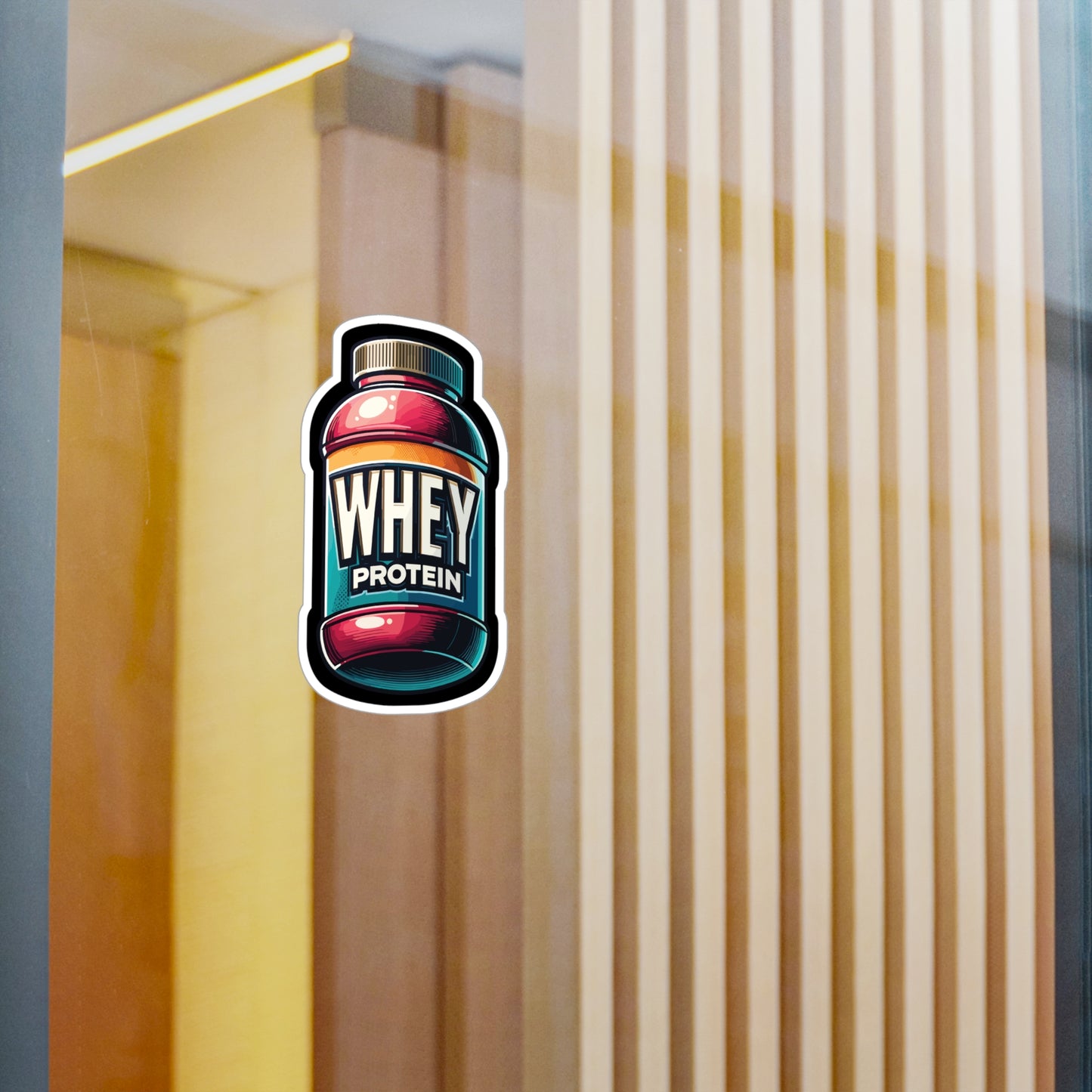 Whey Protein Muscle - Workout Sticker for Car Window Laptop Sticker. Water Bottle Sticker, Vinyl Protein Decal, Whey Sticker - Workout Gift