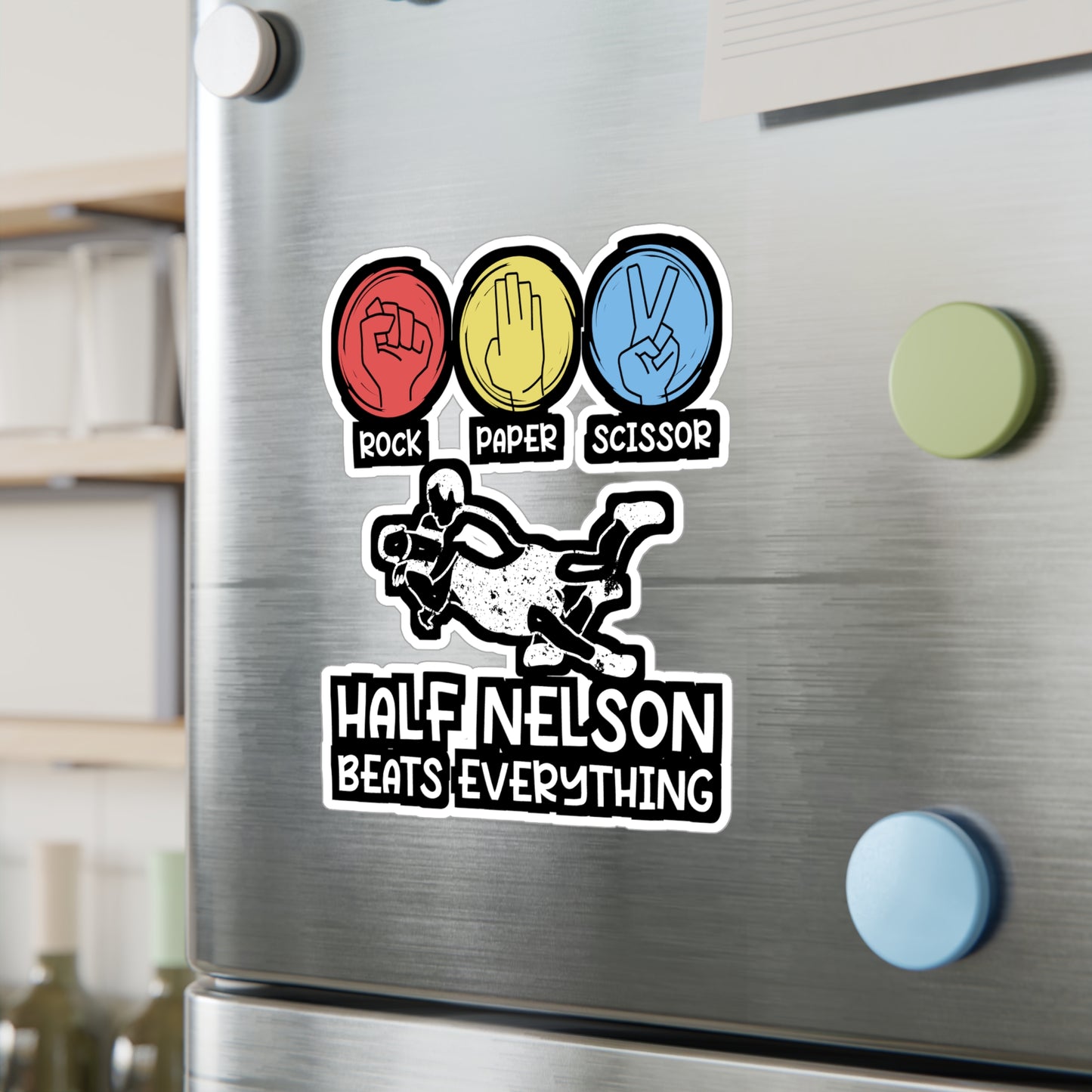 Rock Paper Scissor - Wrestle Sticker for Wall, Laptop, Window, Truck, Car Wrestle Gift Vinyl Wrestling Decal Sticker