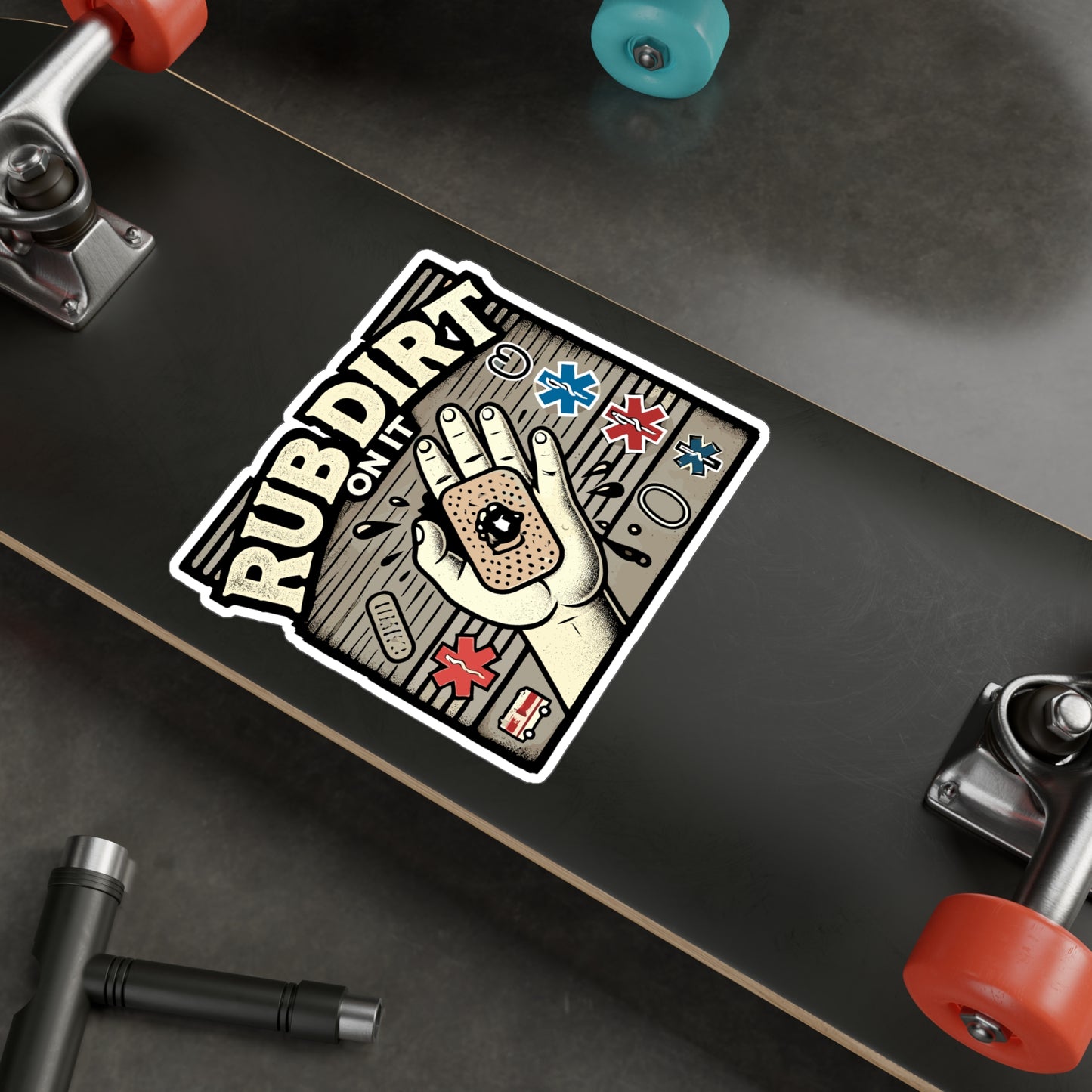 Rub Dirt On It - EMT Sticker for Car Window Laptop Sticker. Water Bottle Sticker, Vinyl Paramedic Decal, First responder Sticker - EMT Gift