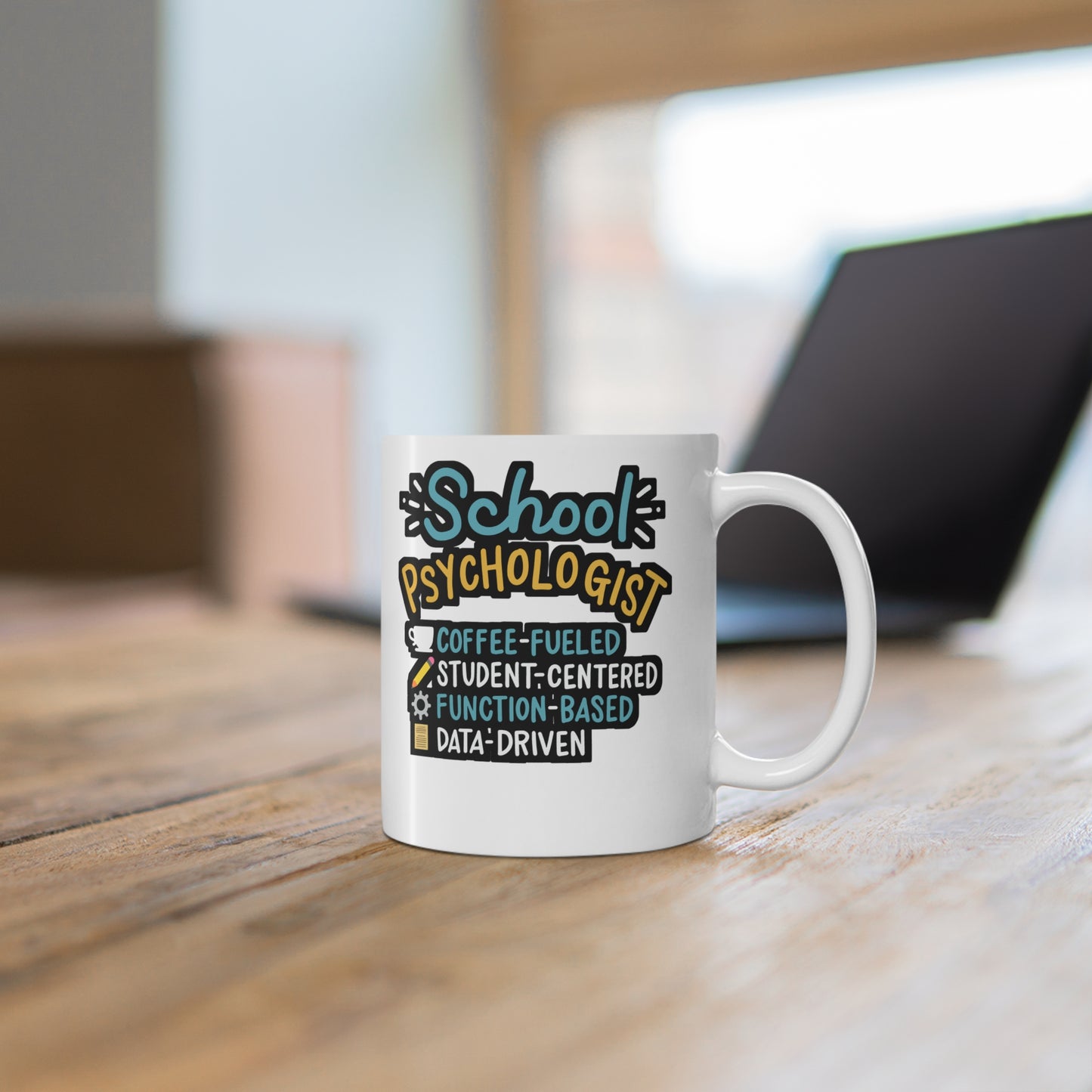 Coffee Fueled School Psychologist - School-psychologist Mug for Coffee 11oz. School-psychologist Cup, White ceramic, Psychiatrist Mug - School-psychologist Gift