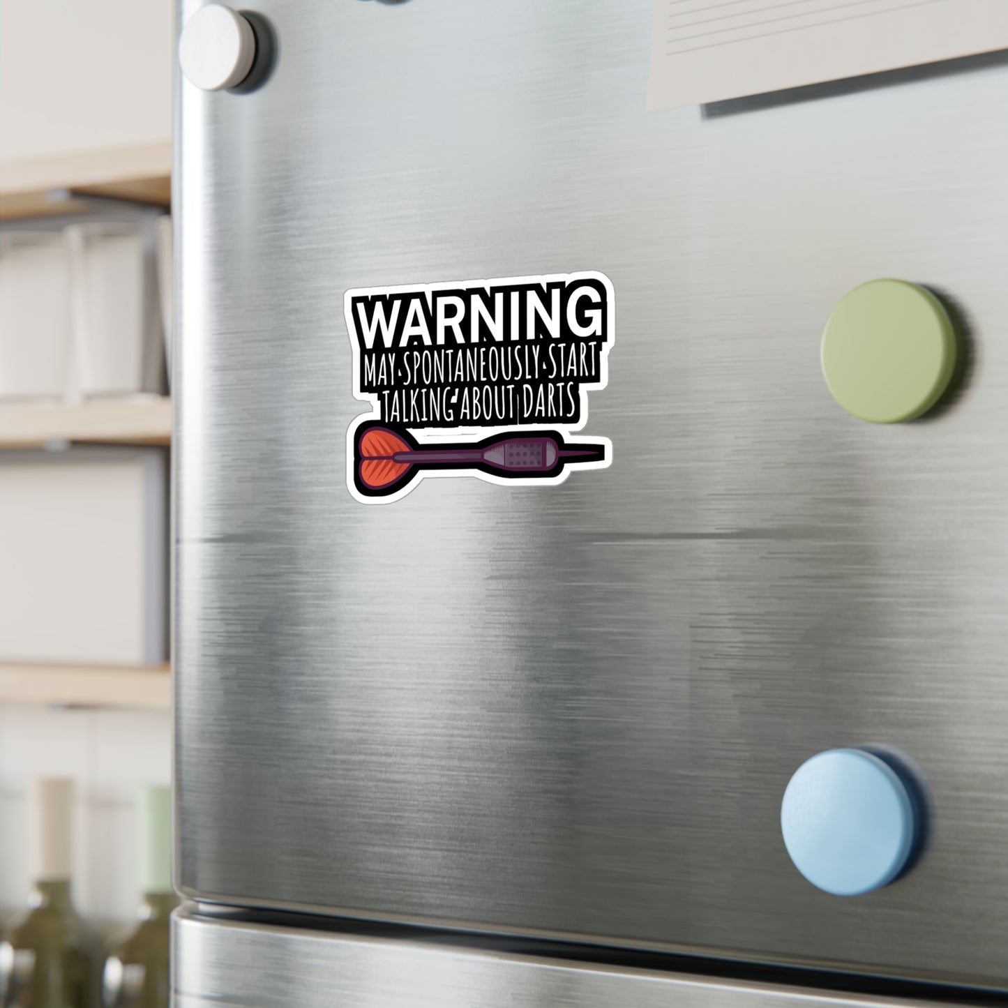 Warning May spontaneously start talking about darts - Darts Sticker for Wall, Laptop, Window, Truck, Car Darts Gift Vinyl Darts Decal Sticker