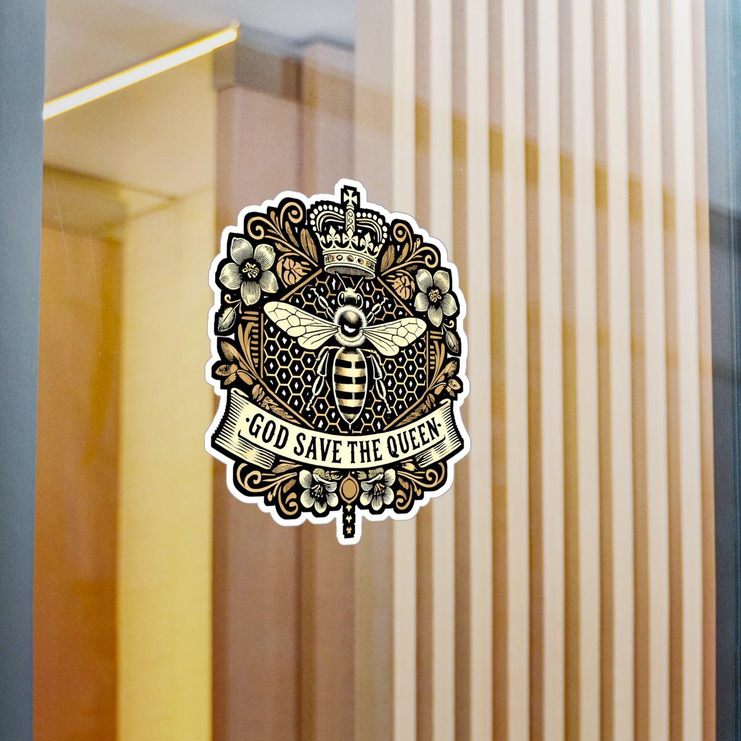 God Save The Queen - Beekpeer Sticker for Laptop Sticker. Water Bottle Sticker, Vinyl Beekeeping Decal - Beekpeer Gift