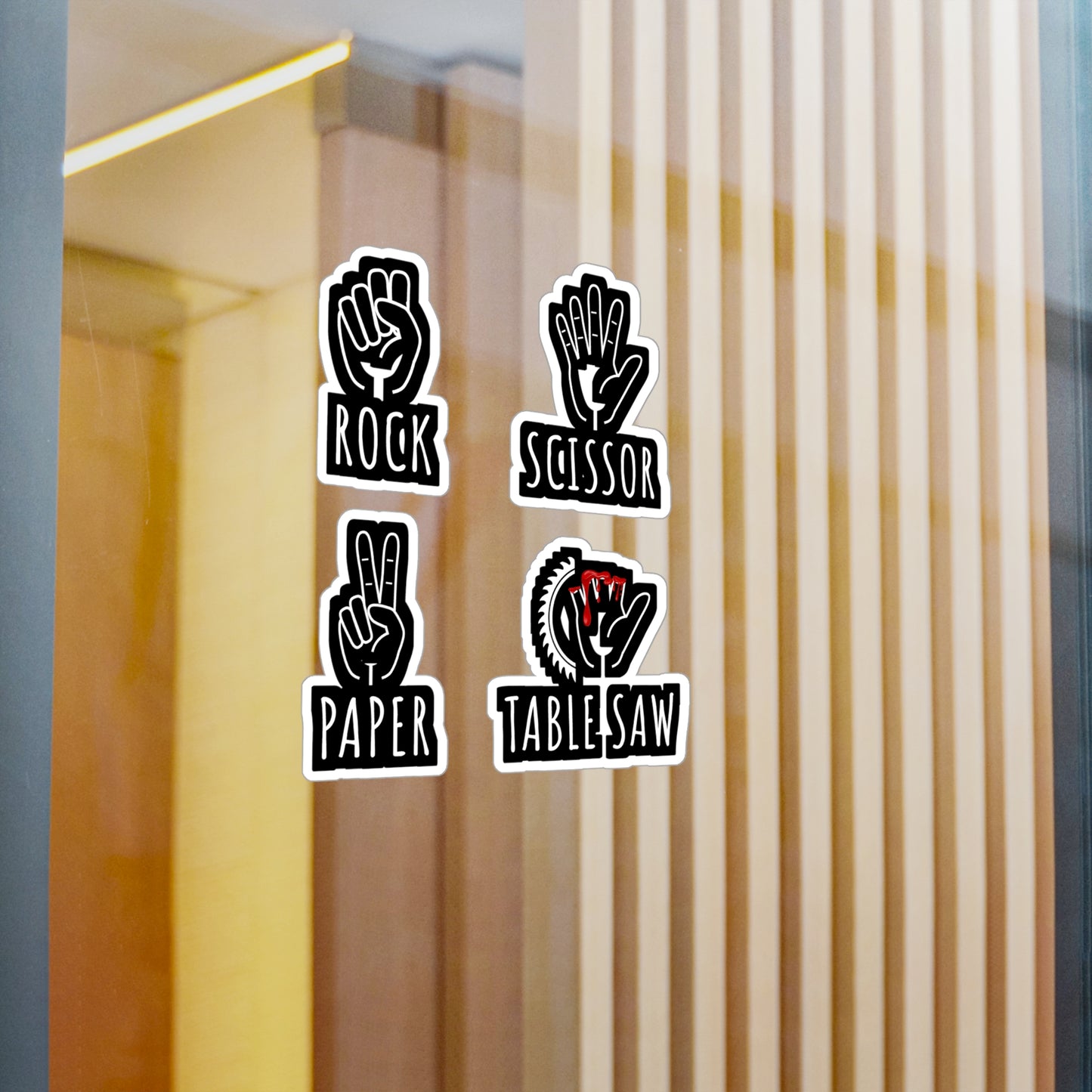 Rock Paper Scissor Table Saw - Carpenter Sticker for Laptop Sticker. Water Bottle Sticker, Vinyl Woodworker Decal - Carpenter Gift