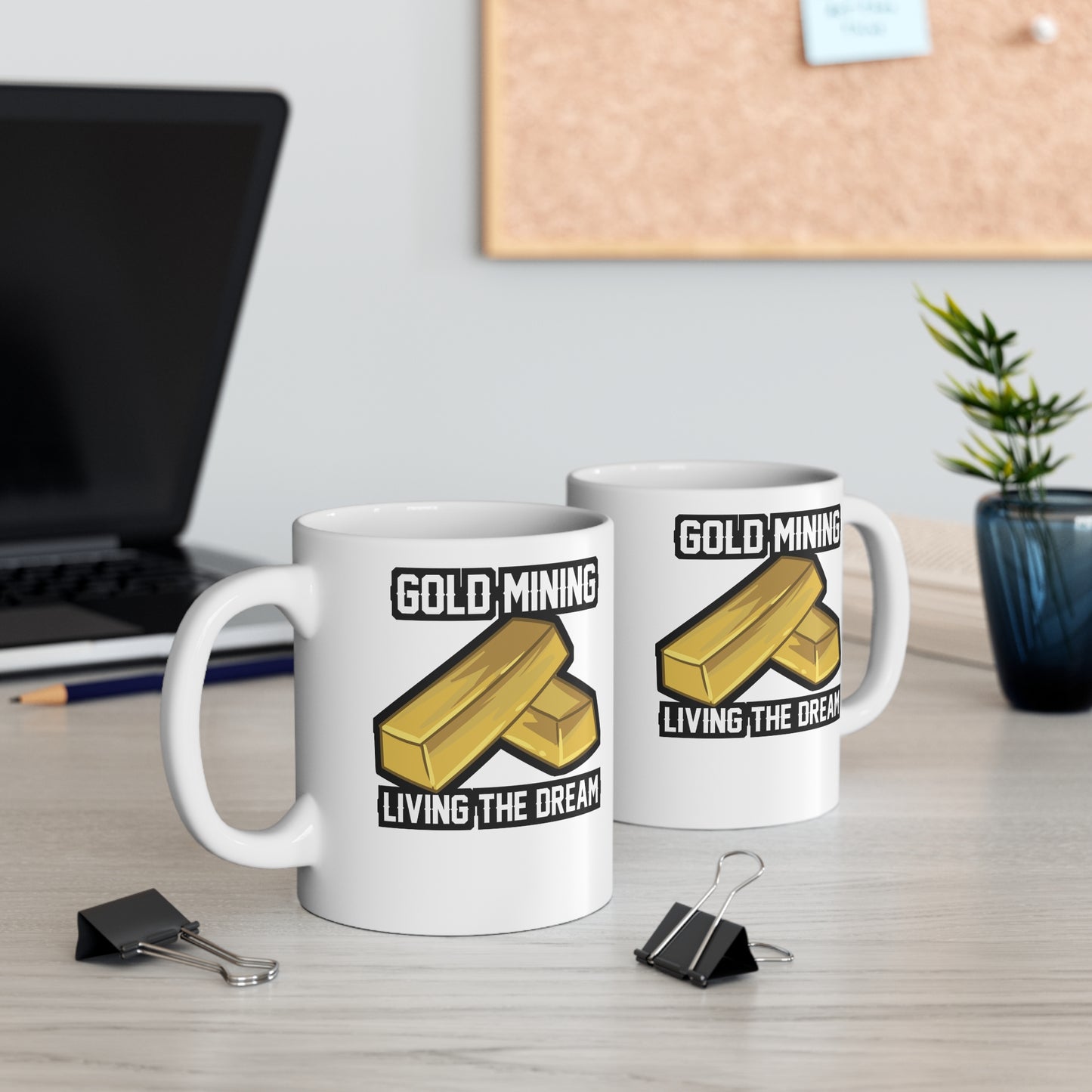 Gold Mining Living The Dream - Gold-panning Mug for Coffee 11oz. Gold-panning Cup, White ceramic, Panning Mug - Gold-panning Gift