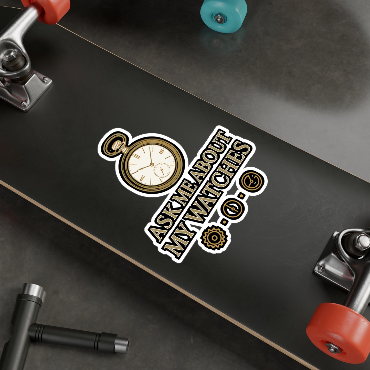 Ask Me About My Watches - Watch Collector Sticker for Laptop, Water Bottle - Gift for Watch Lovers and Enthusiasts