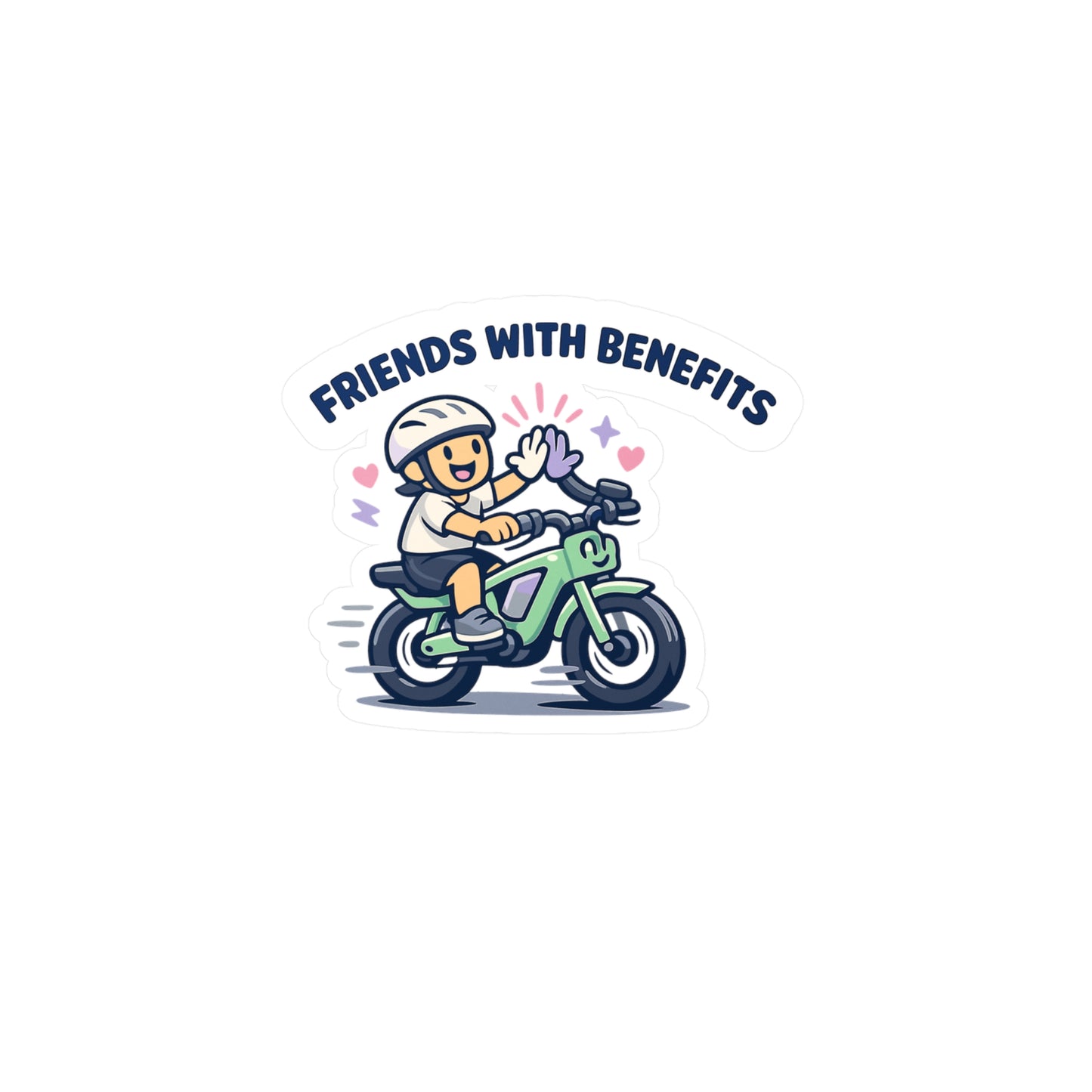 E-Bike Sticker "Friends With Benefits" Funny Electric Bike Decals, Waterproof Vinyl for Laptop or Water Bottle, eCycling Gift