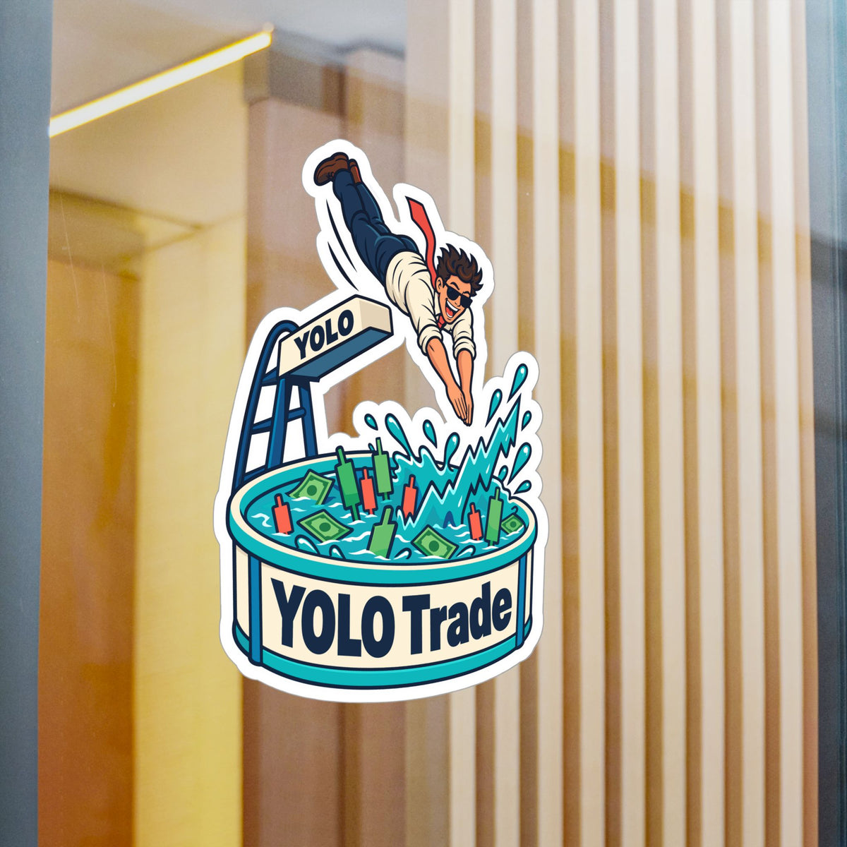 Day Trading Sticker - YOLO Trade Design for the Stock Market and Forex Trader, Laptop and Water Bottle Decals