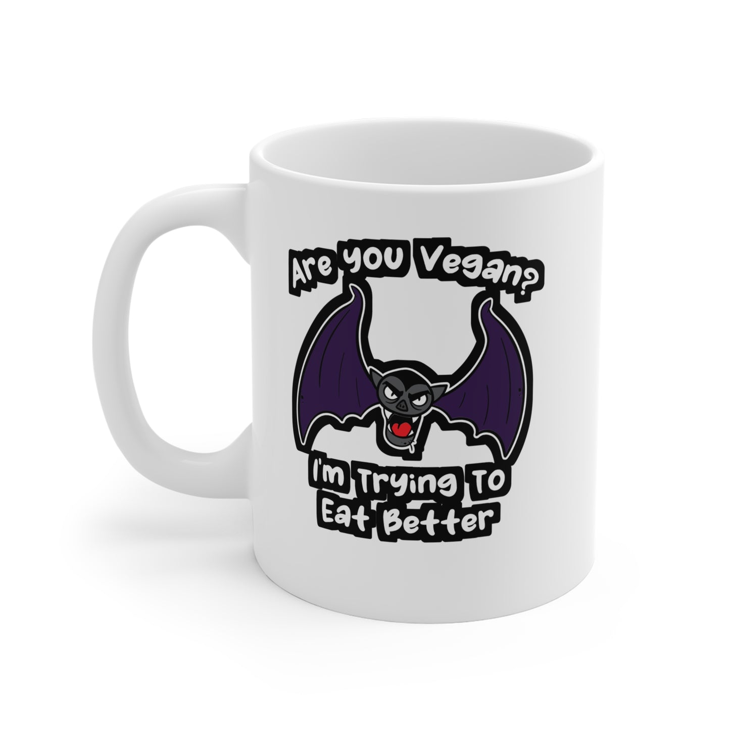 Are You Vegan - Plant-based Mug for Coffee 11oz. Plant-based Cup, White ceramic, Vegan Mug, Protein Tea Cup - Plant-based Gift