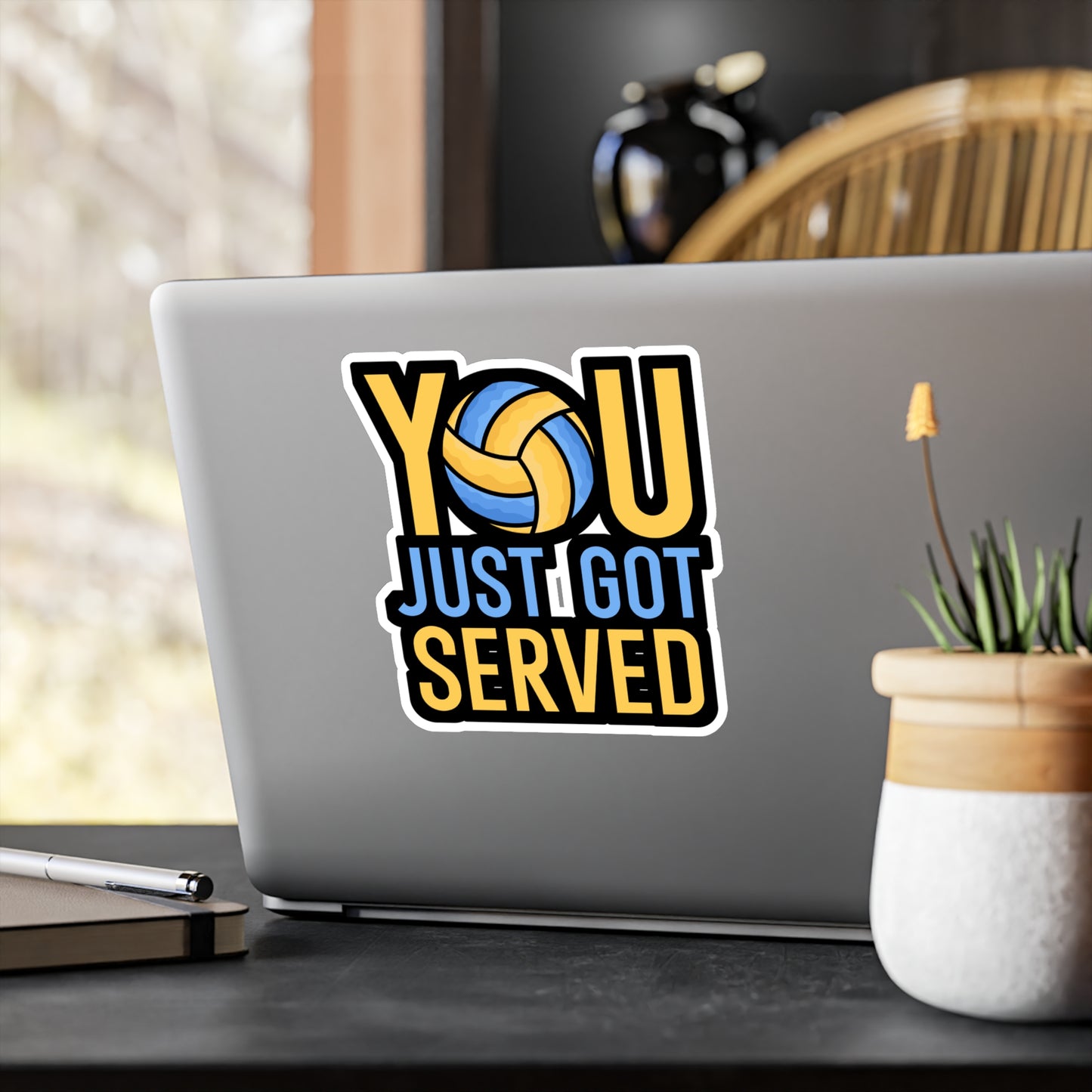 You just got served - Volleyball Sticker for Wall, Laptop, Window, Truck, Car Volleyball Gift Vinyl Volleyball season Decal Sticker