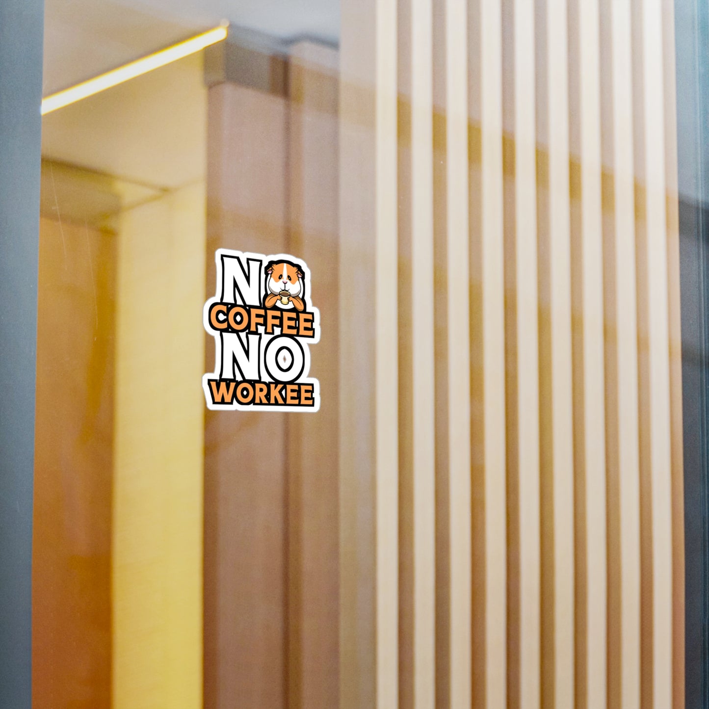 No Coffee No Workee | Guinea Sticker | Guinea pig Decals | Furry Laptop Sticker | Guinea Gift | Guinea pig Gift