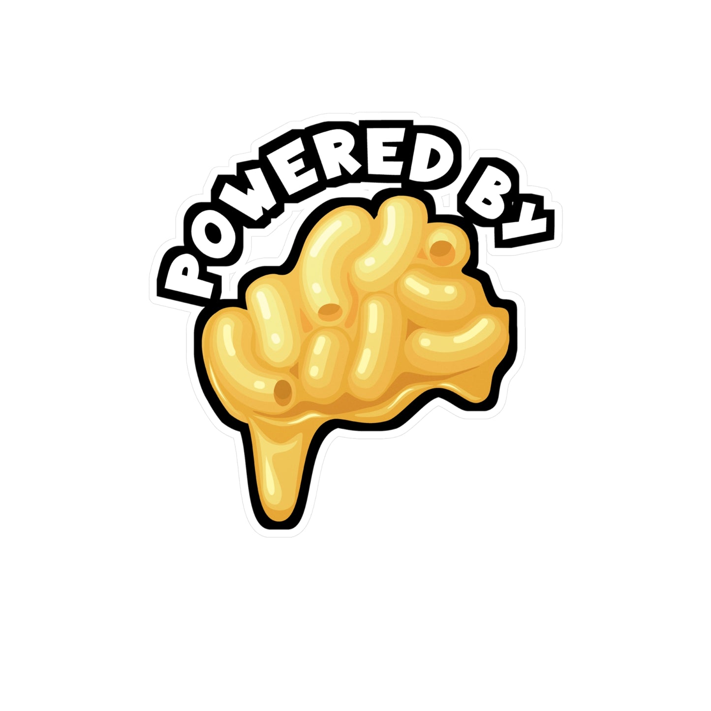Powered by Mac & Cheese - Macaroni Sticker for Laptop Sticker. Water Bottle Sticker, Vinyl Mac Decal - Macaroni Gift