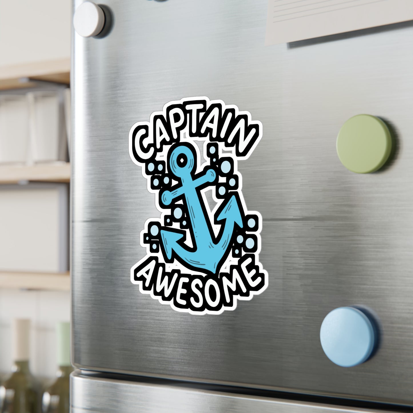 Captain Awesome - Boating Sticker for Car Window Laptop Sticker. Water Bottle Sticker, Vinyl Yacht Decal, Pontoon Sticker - Boating Gift