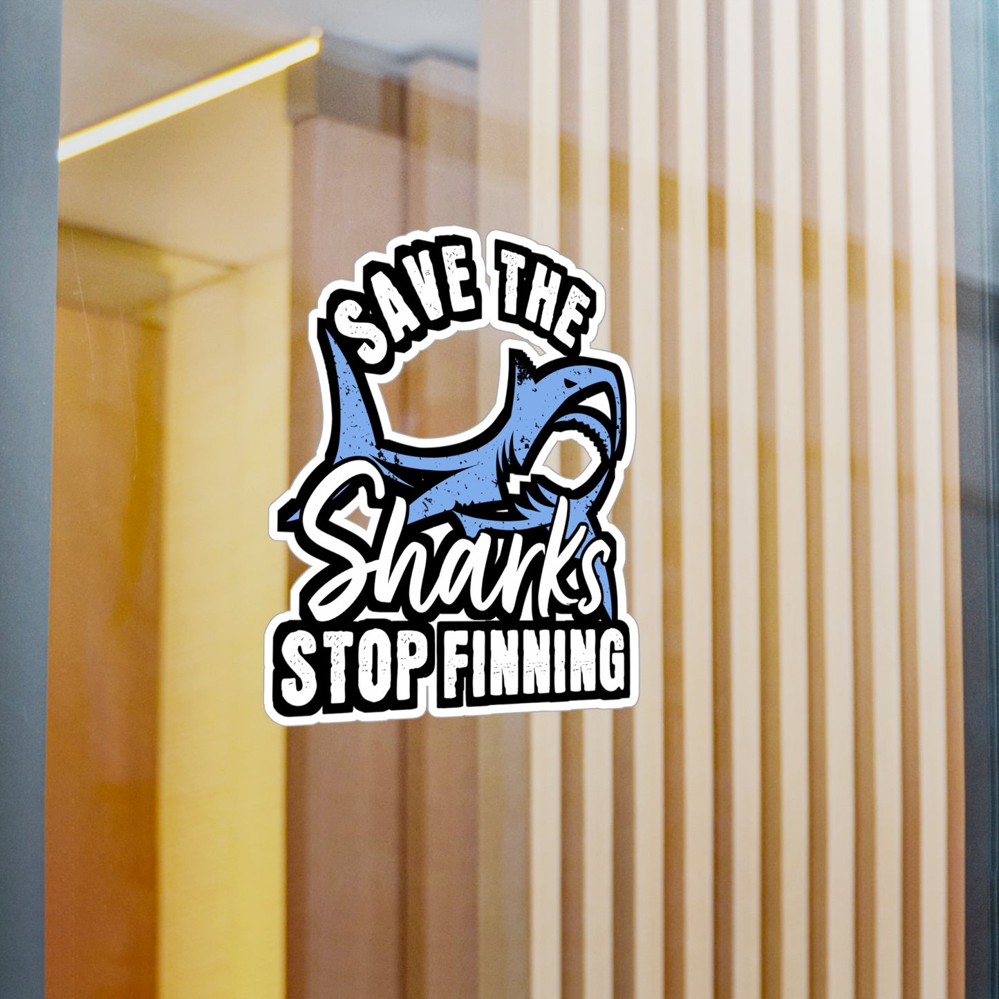 Save The Sharks Stop Finning - Sharks Sticker for Laptop Sticker. Water Bottle Sticker, Vinyl Marine Decal - Sharks Gift