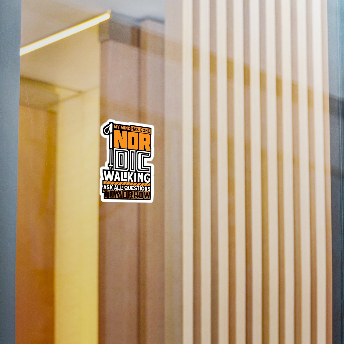 My Mind Has Gone Nordic Walking - Sports Sticker for Laptop Sticker. Water Bottle Sticker, Vinyl Nature Decal - Sports Gift