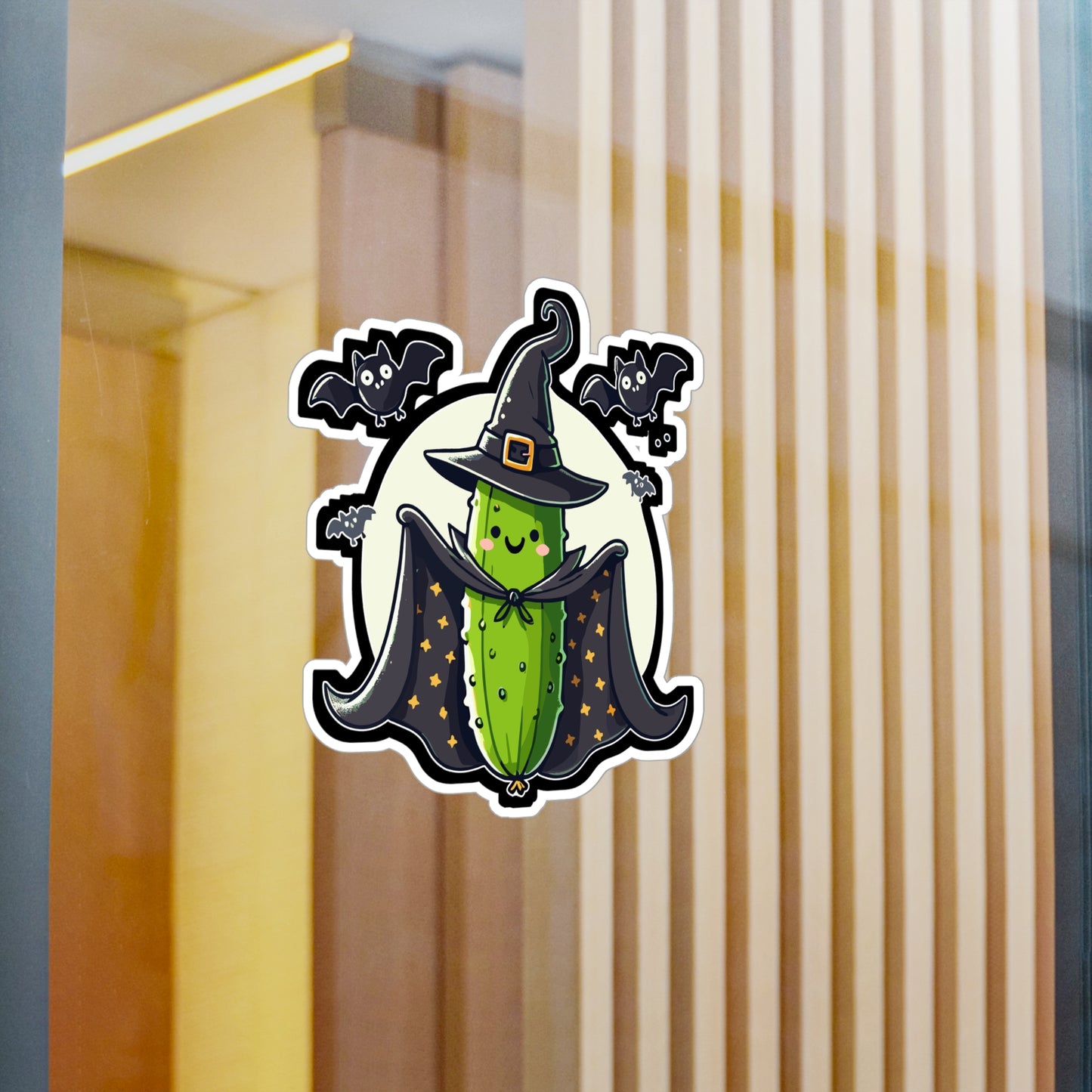 Halloween Witch Costume Cucumber Funny - Halloween Sticker for Laptop Sticker. Water Bottle Sticker, Vinyl Cucumber Decal - Halloween Gift