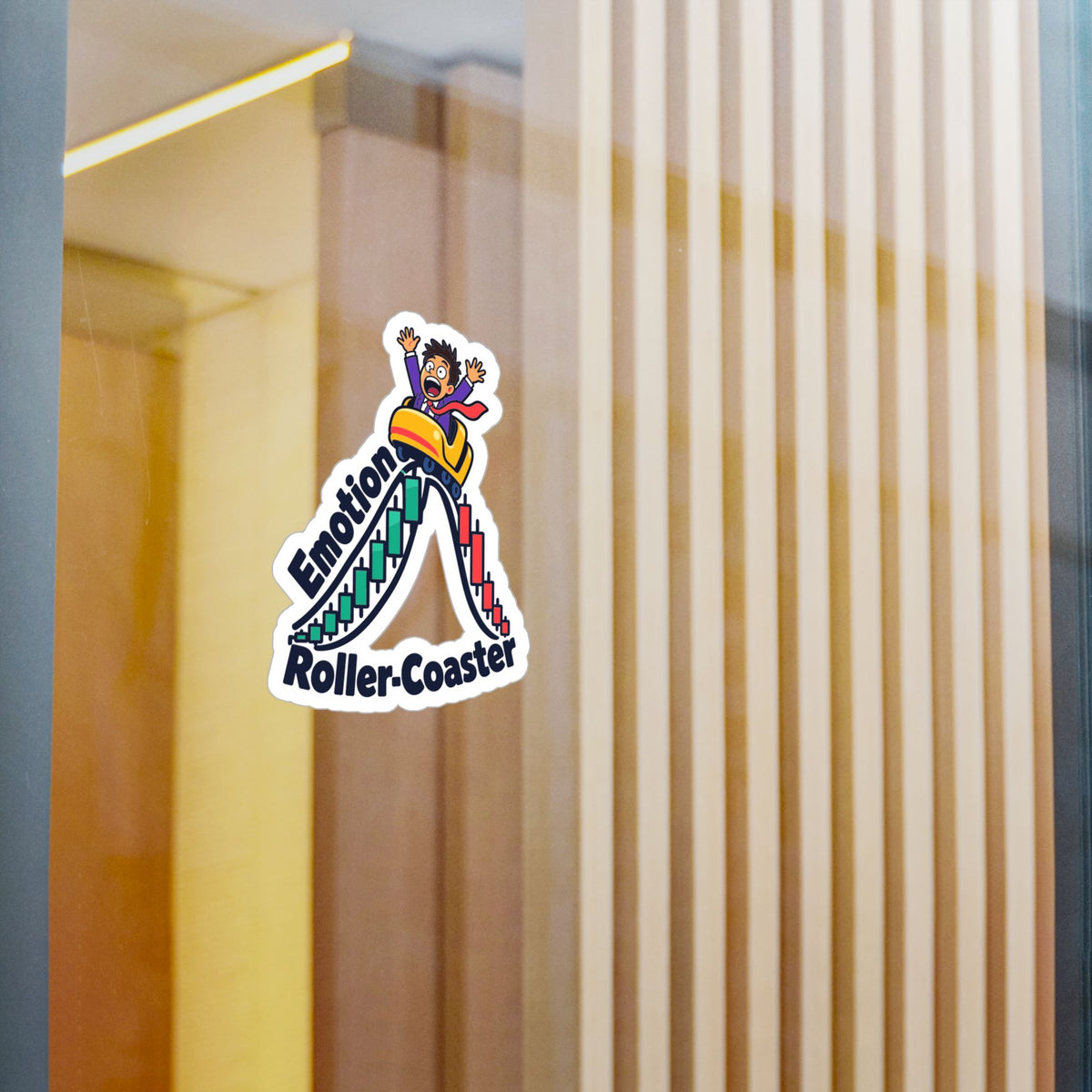Day Trading Sticker - Emotion Roller-Coaster Design for the Stock Market and Forex Trader, Laptop and Water Bottle Decals