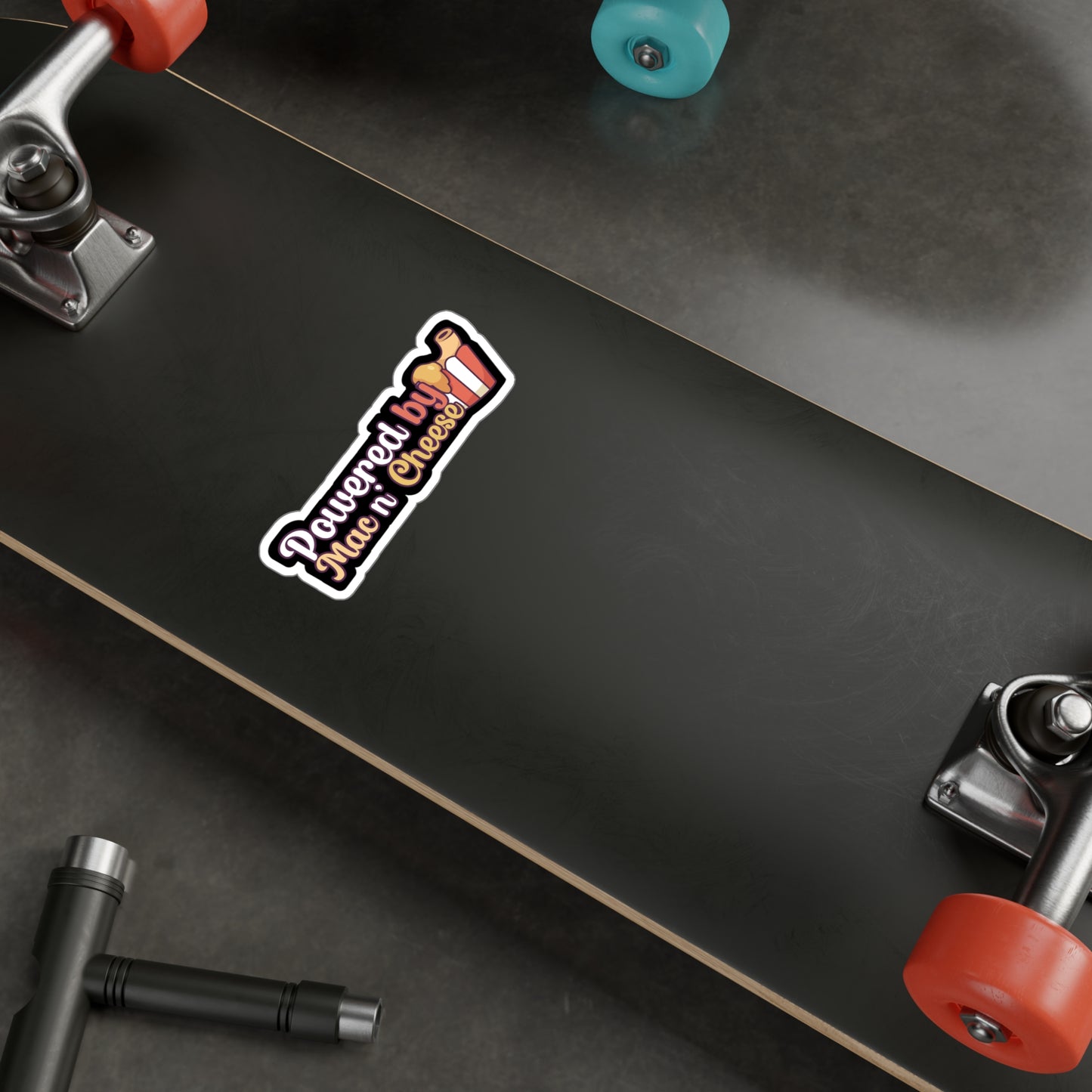 Powered by Mac n Cheese - Mac n cheese Sticker for Wall, Laptop, Window, Truck, Car Mac n cheese Gift Vinyl Mac & cheese Decal Sticker