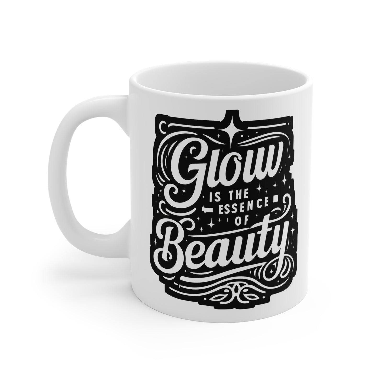 Glow is the essence of beauty - Beautician Mug for Coffee 11oz. Beautician Cup, White ceramic, Esthetician Mug - Beautician Gift