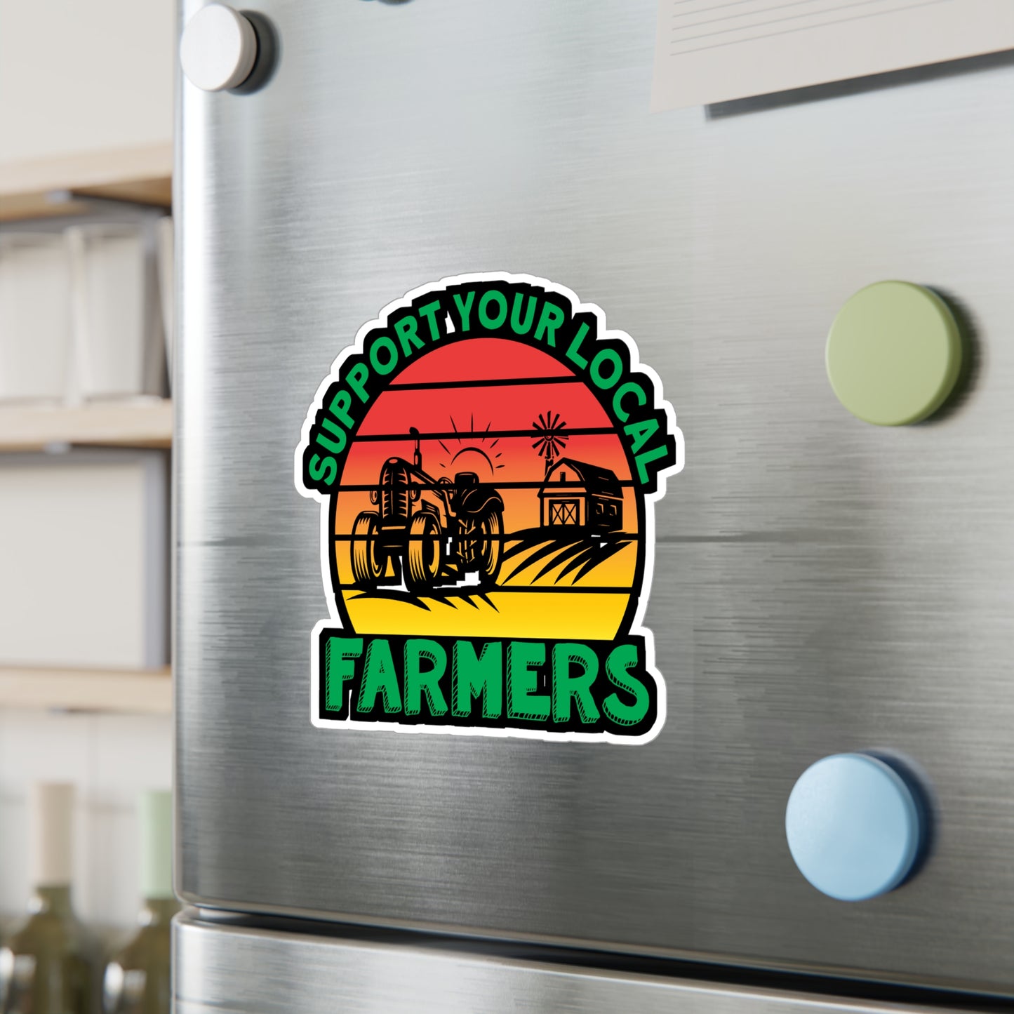 Support Your Farmers - Farmer Sticker for Car Window Laptop Sticker. Water Bottle Sticker, Vinyl Farm Decal, Farming Sticker - Farmer Gift