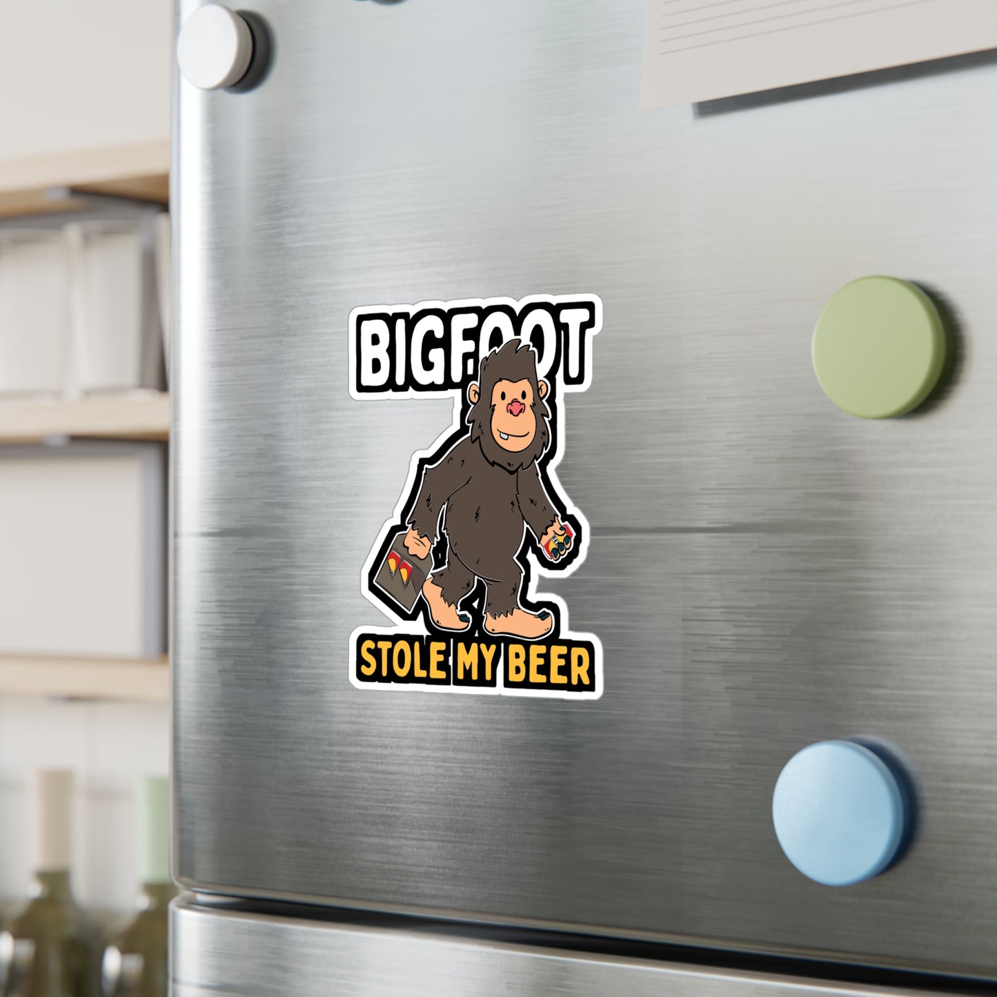 Bigfoot Stole My Beer - Beer Sticker for Car Window Laptop Sticker. Water Bottle Sticker, Vinyl Drinking Decal, Liquor Sticker - Beer Gift