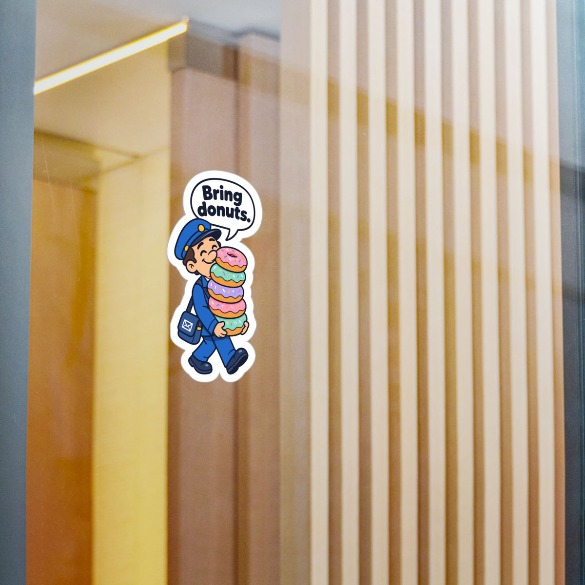 Postal Worker Sticker – Bring Donuts Funny Rural Carrier Mailbox Decals for Laptop, Water Bottle, Waterproof Vinyl
