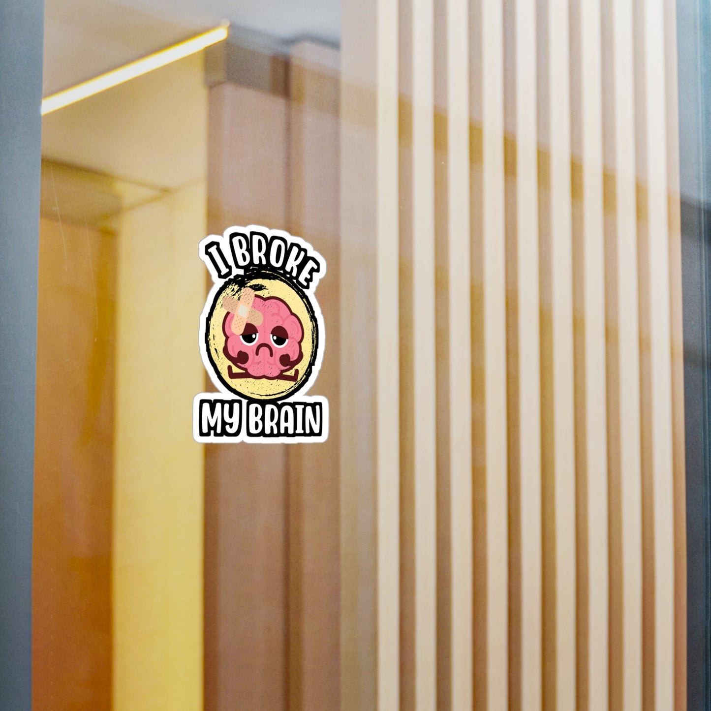 I Broke My Brain - Brain-surgery Sticker for Laptop Sticker. Water Bottle Sticker, Vinyl Skull Decal - Brain-surgery Gift