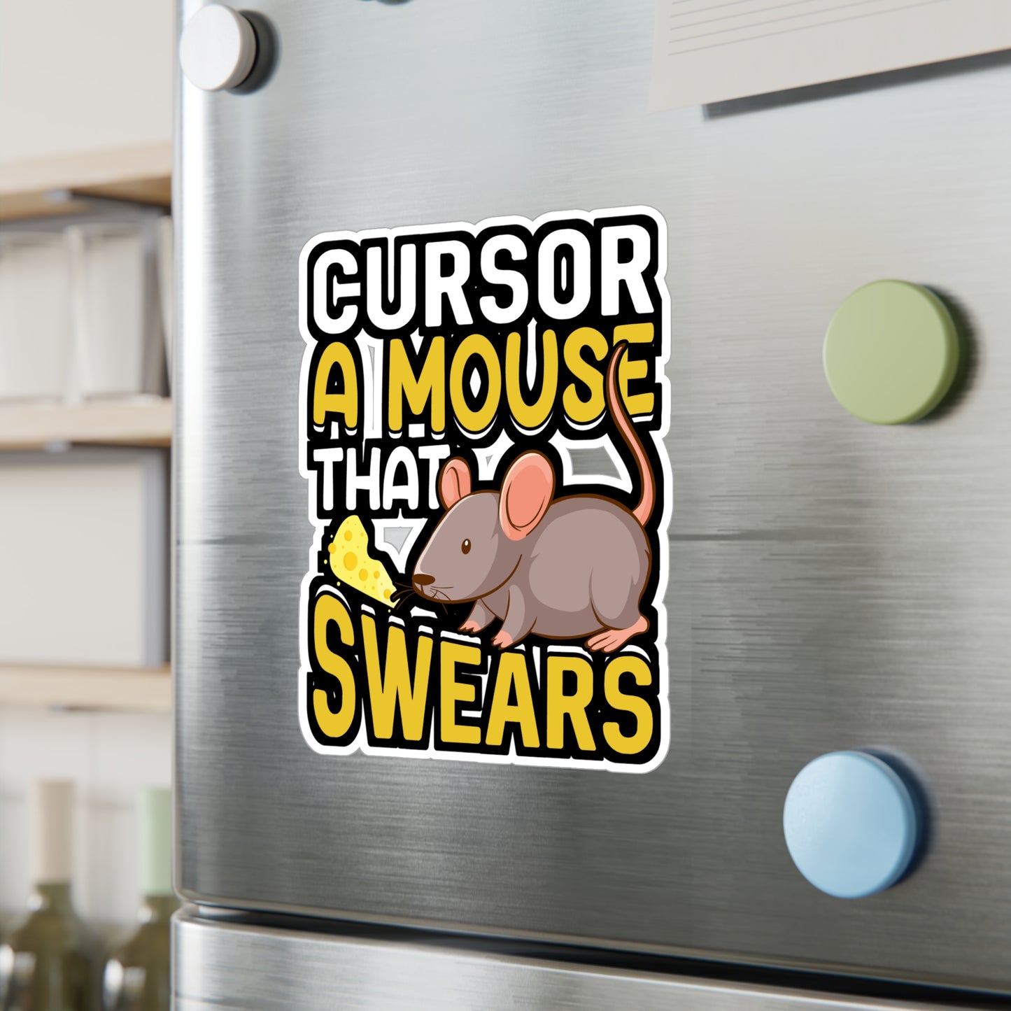 Cursor A Mouse That Swears - Rat Sticker for Car Window Laptop Sticker. Water Bottle Sticker, Vinyl Rats Decal, Pet Sticker - Rat Gift