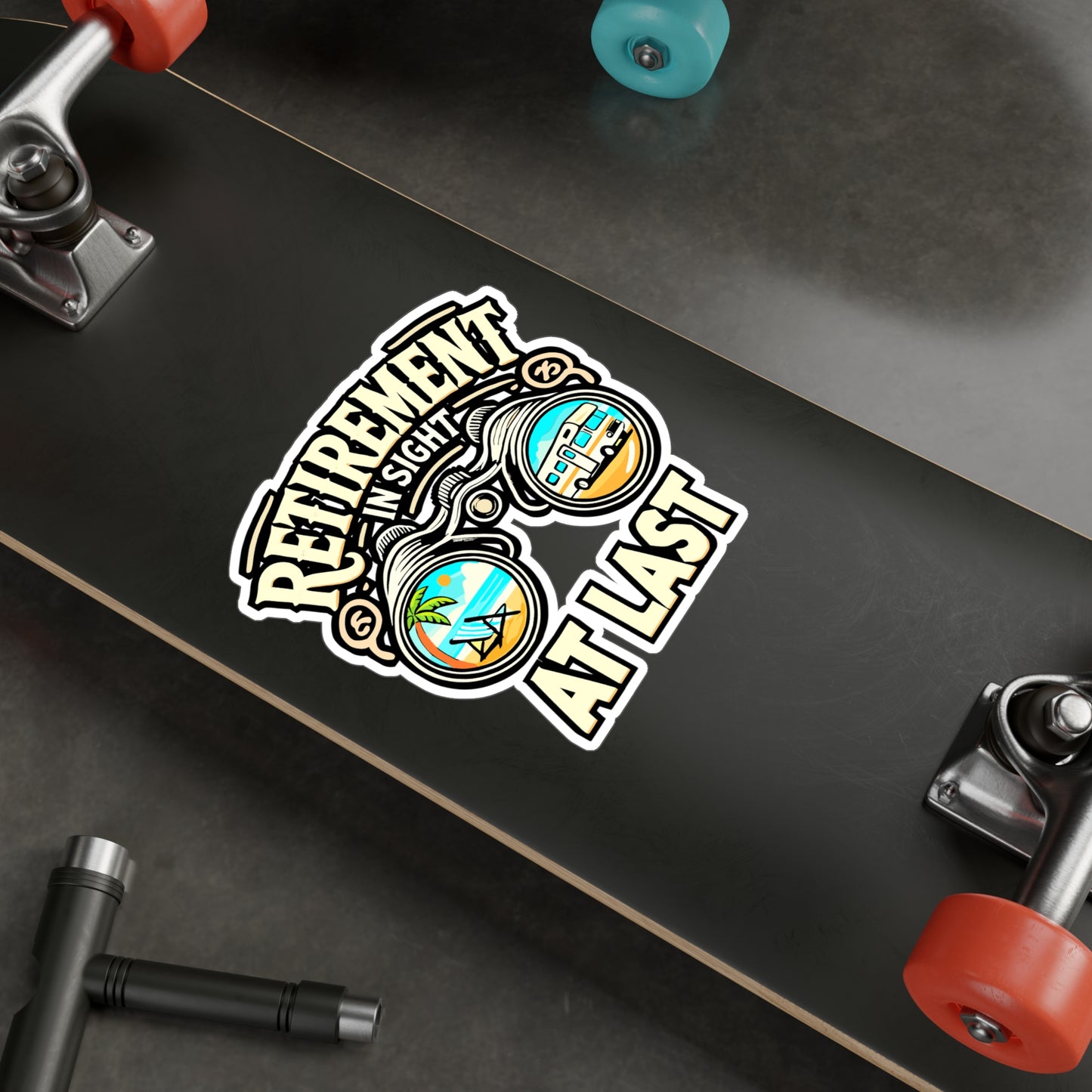 Retirement In Sight – Vinyl Decal for Laptop or Water Bottle | Retired Tinkerer Gift, Funny Retirement Sticker