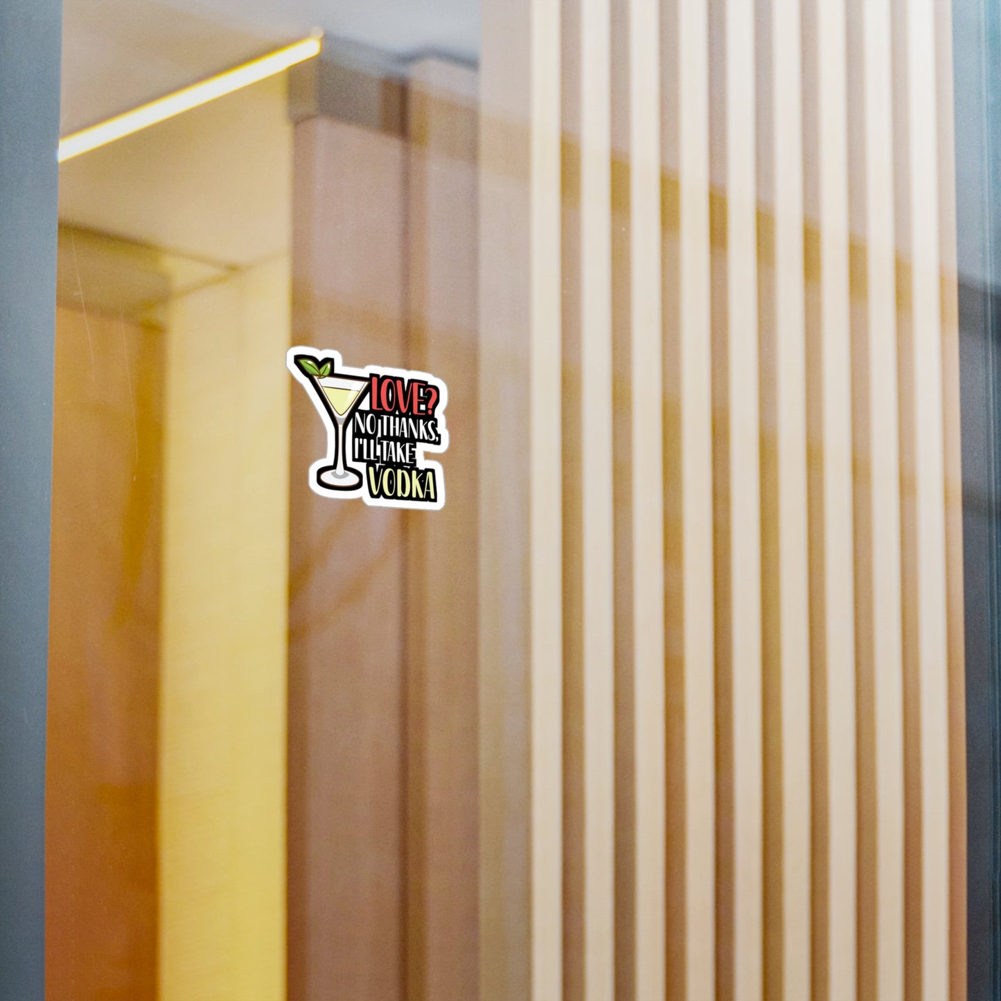 Love No Thanks I'll Take Vodka - Barkeeper Sticker for Wall, Laptop, Window, Truck, Car Barkeeper Gift Vinyl Bartender Decal Sticker