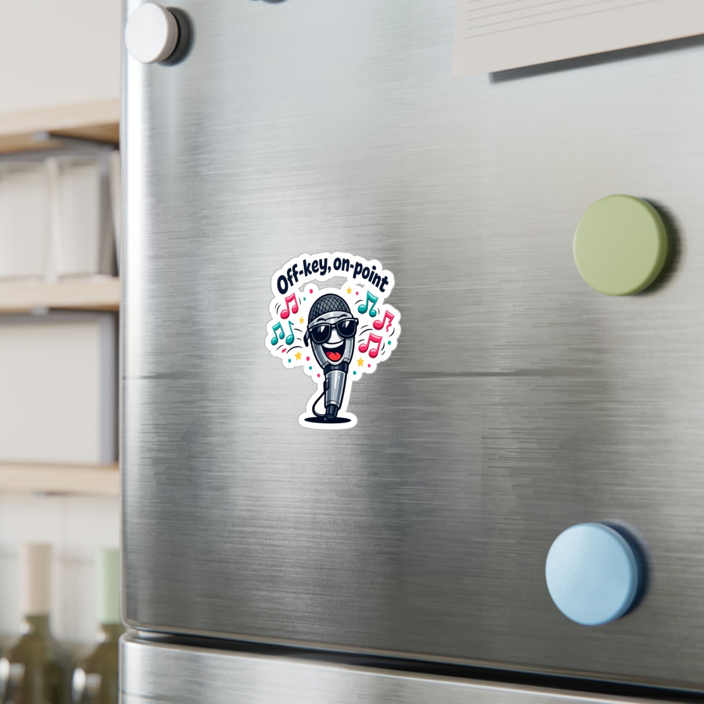 Karaoke Sticker 'Off-key, on-point' Funny Music Beer Booze Decals Waterproof Vinyl for Laptop Water Bottle