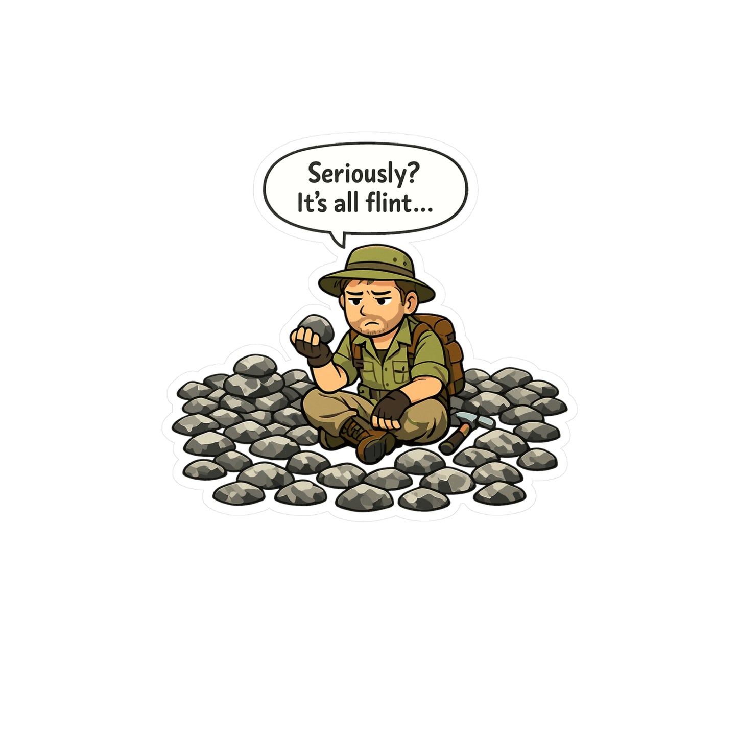 Geologie Sticker Seriously? It's all flint… Funny Geology Rocks Minerals Tectonics Vinyl Waterproof sticker decals for Laptop Water Bottle