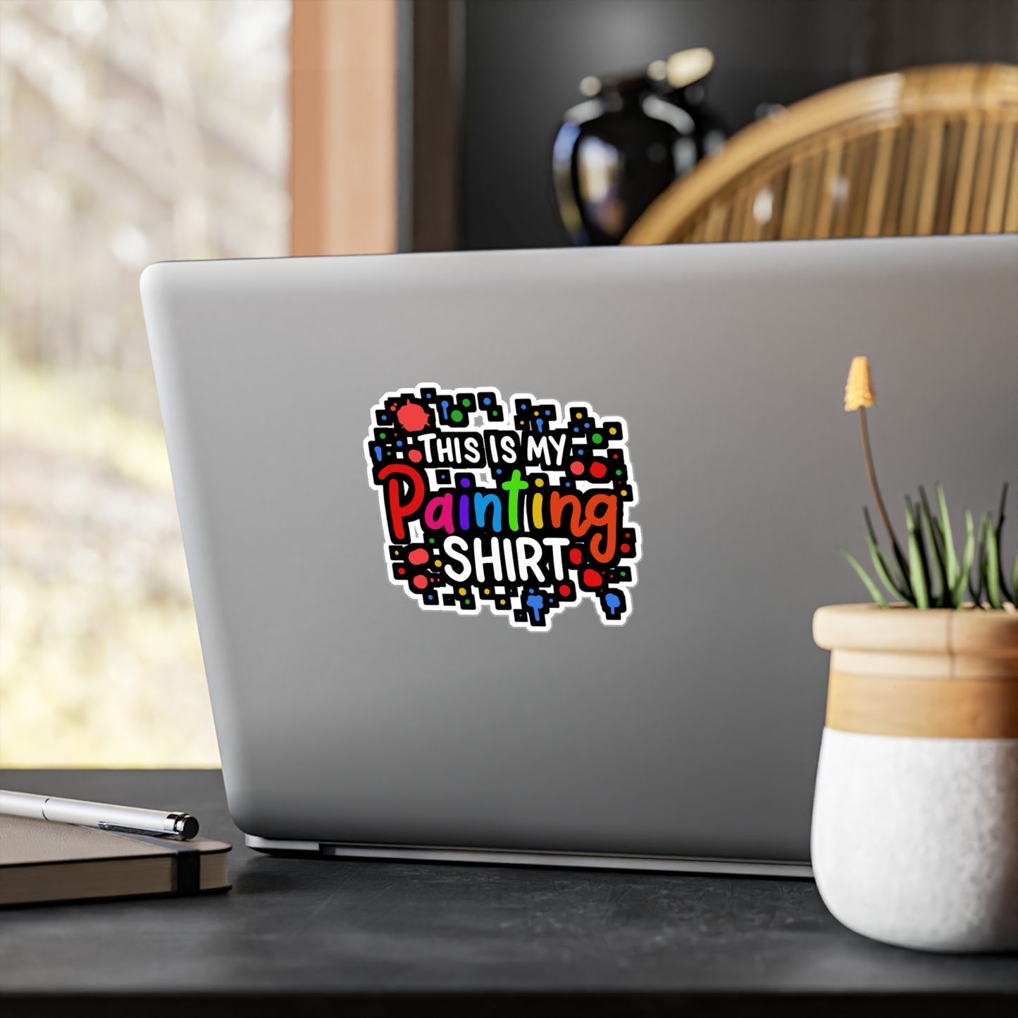 This Is My Painting Shirt - Painter Sticker for Laptop Sticker. Water Bottle Sticker, Vinyl Painting Decal - Painter Gift