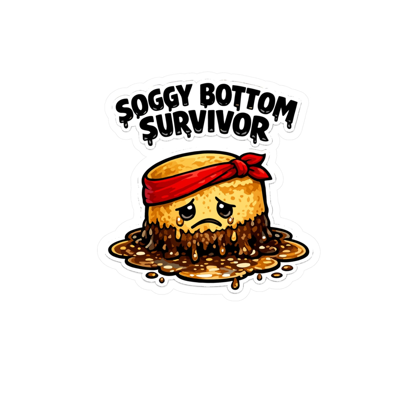 Baking Sticker Soggy Bottom Survivor Funny Sourdough Baker Decals Waterproof Vinyl for Laptop Water Bottle