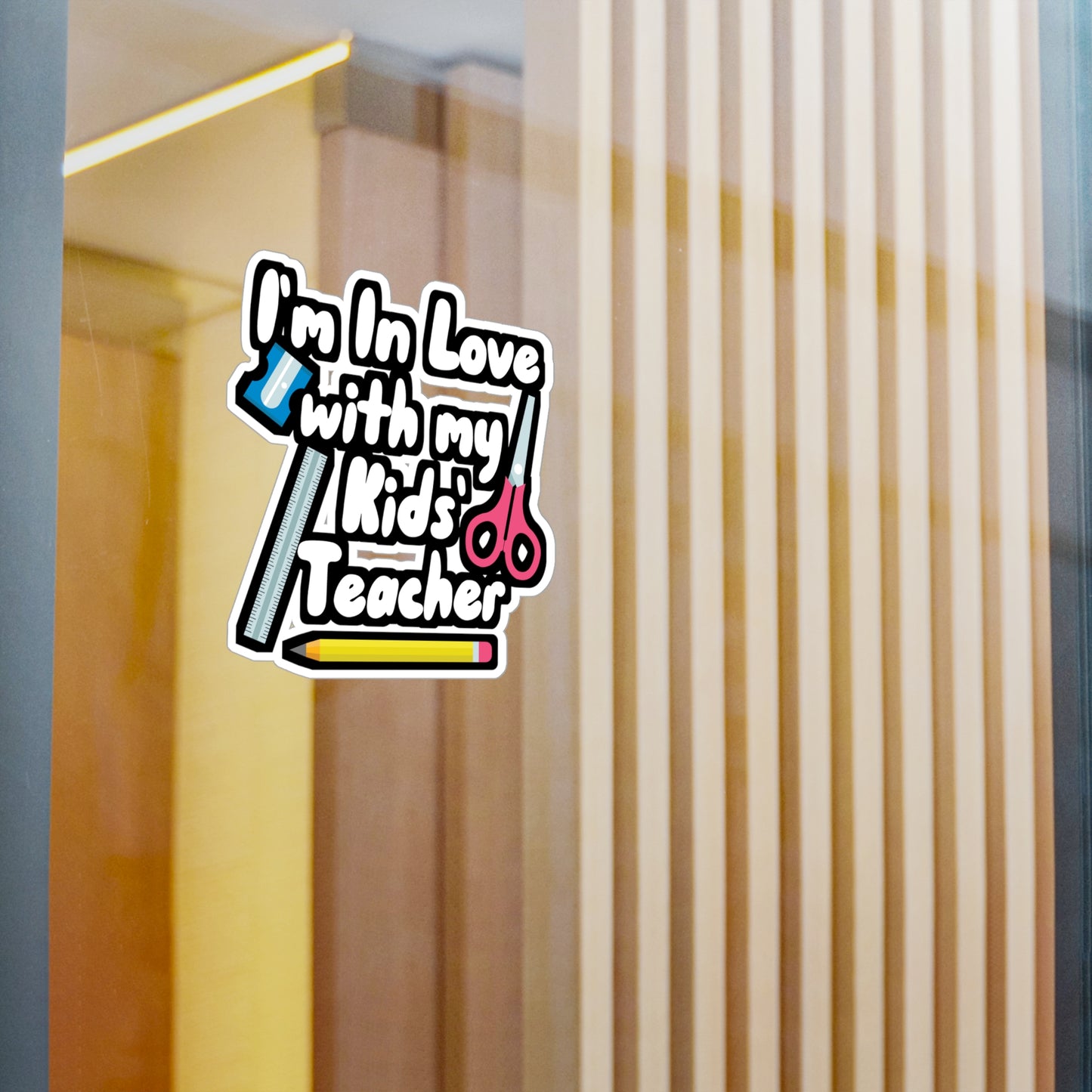 In Love With My Kids' Teacher Homeschooling  - Homeschool Sticker for Wall, Laptop, Window, Truck, Car Homeschool Gift Vinyl Teacher Decal Sticker