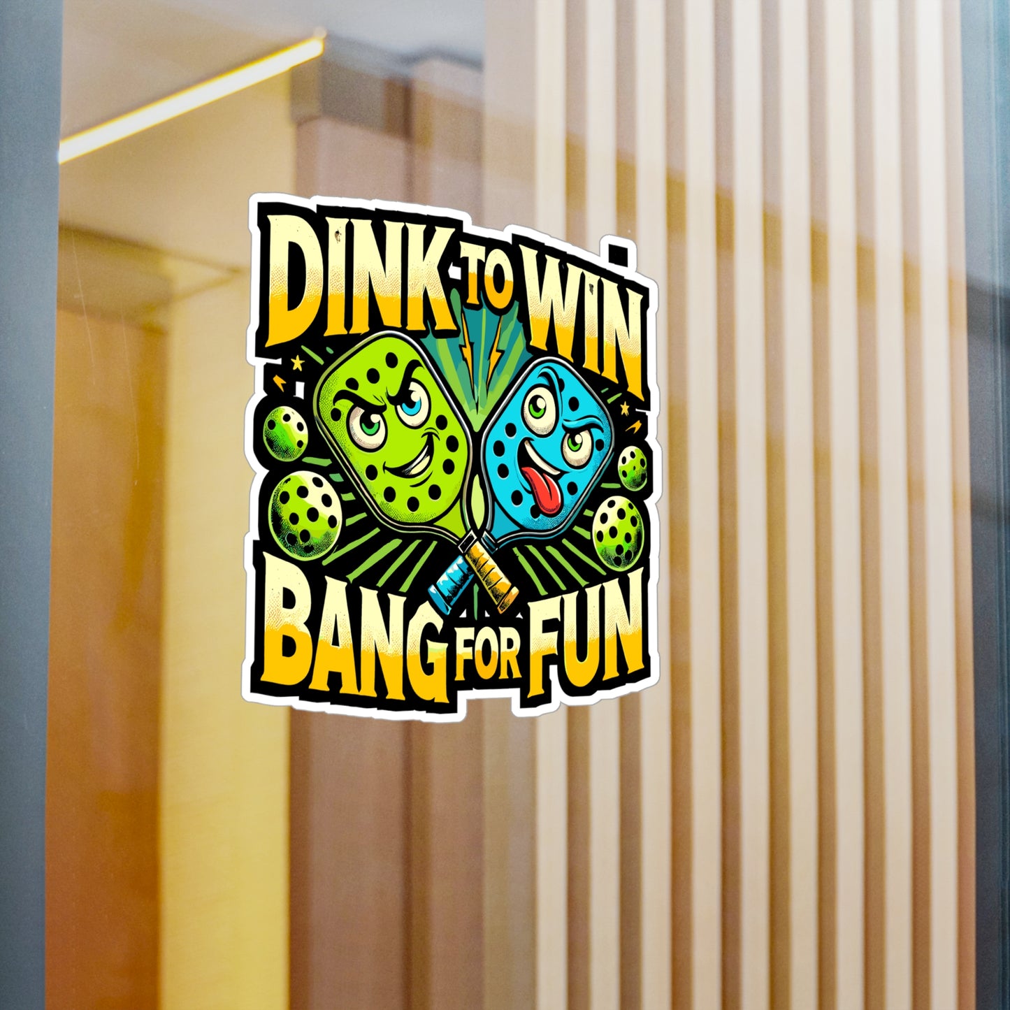 Dink to Win Bank for Fun - Pickleball Sticker for Laptop Sticker. Water Bottle Sticker, Vinyl Dink Decal - Pickleball Gift