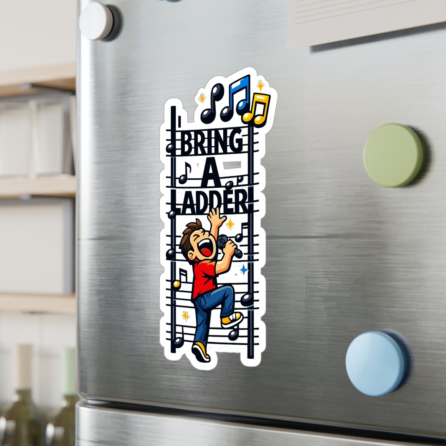 Karaoke Sticker Bring a ladder Funny Music Beer Booze Vinyl Waterproof Decals for Laptop Water Bottle